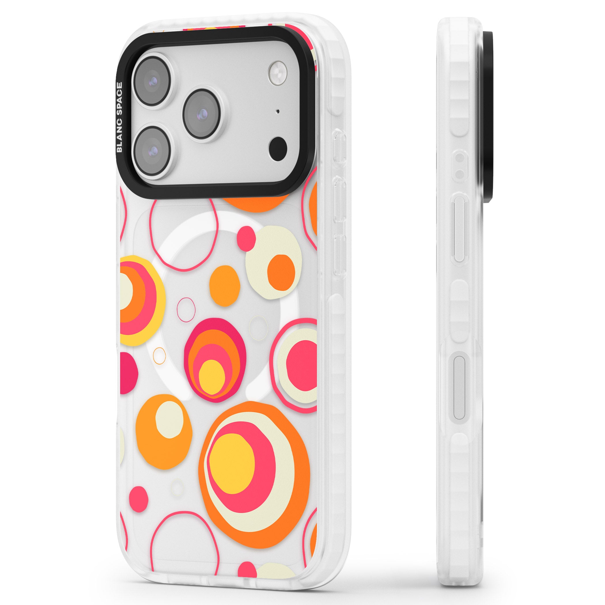 Mid Century Party Pattern iPhone 17 Pro Impact Pro Clear Phone Case Side Profile