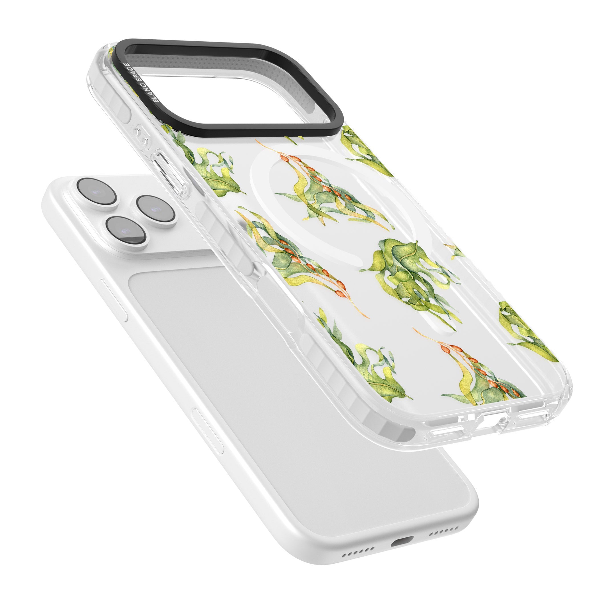 Flowing Seaweed Watercolor iPhone 17 Pro Impact Pro Clear Phone Case Colours