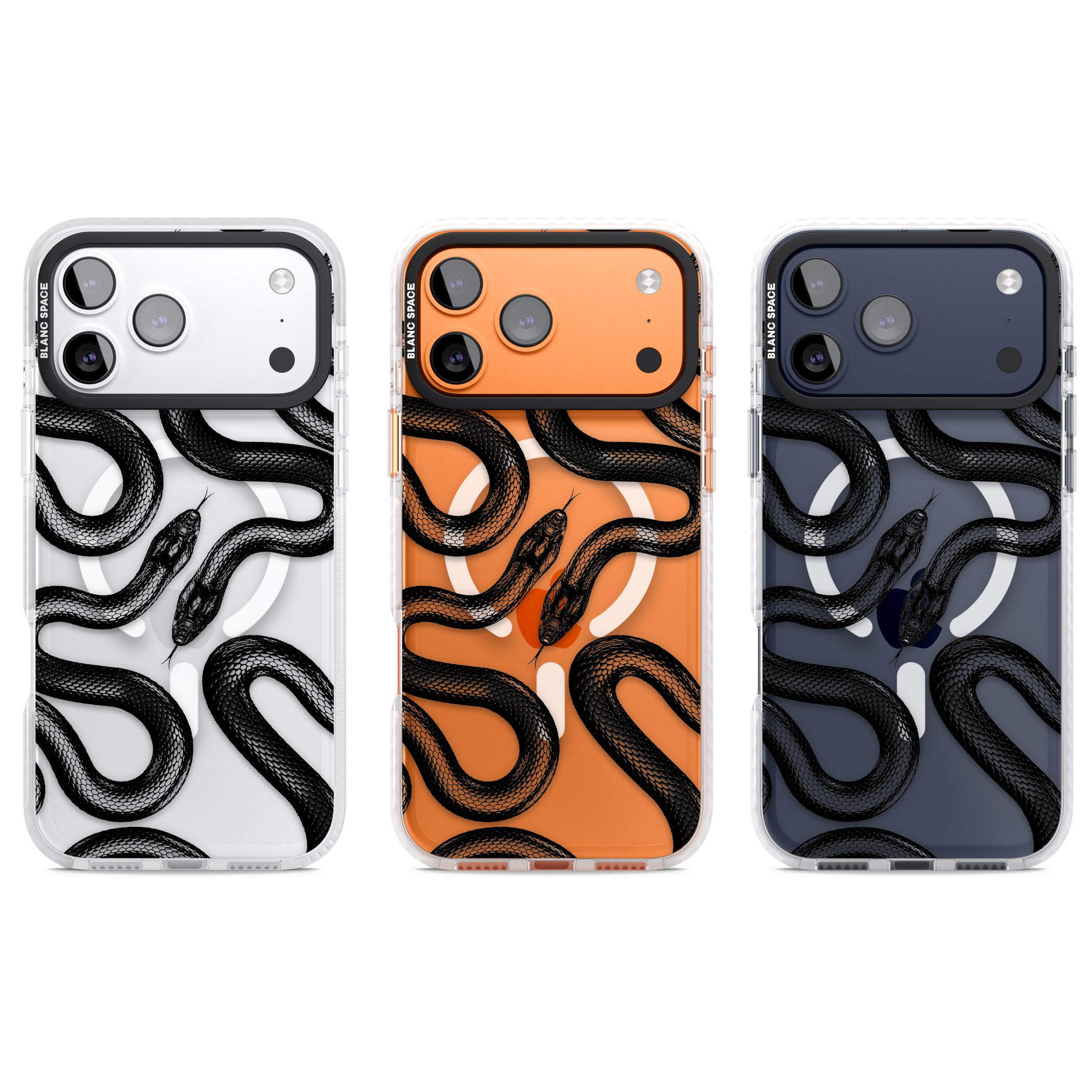 Black Kingsnake iPhone 17 Pro Impact Pro Clear Phone Case APT Impact Protection