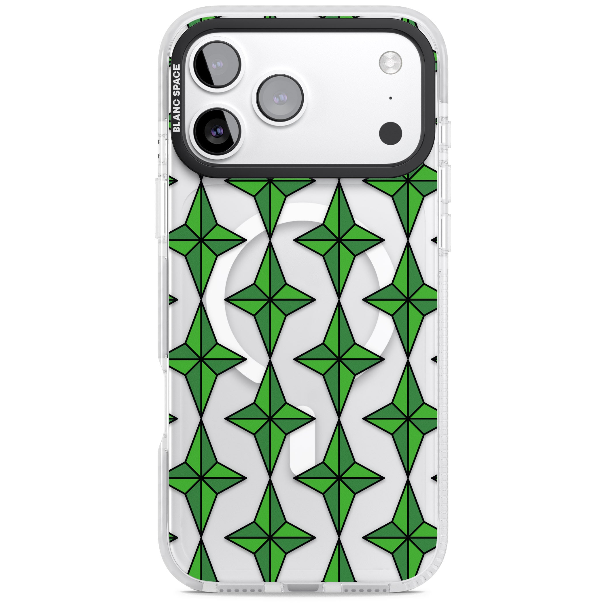 Emerald Stars Pattern (Clear) iPhone 17 Pro Impact Pro Clear Phone Case