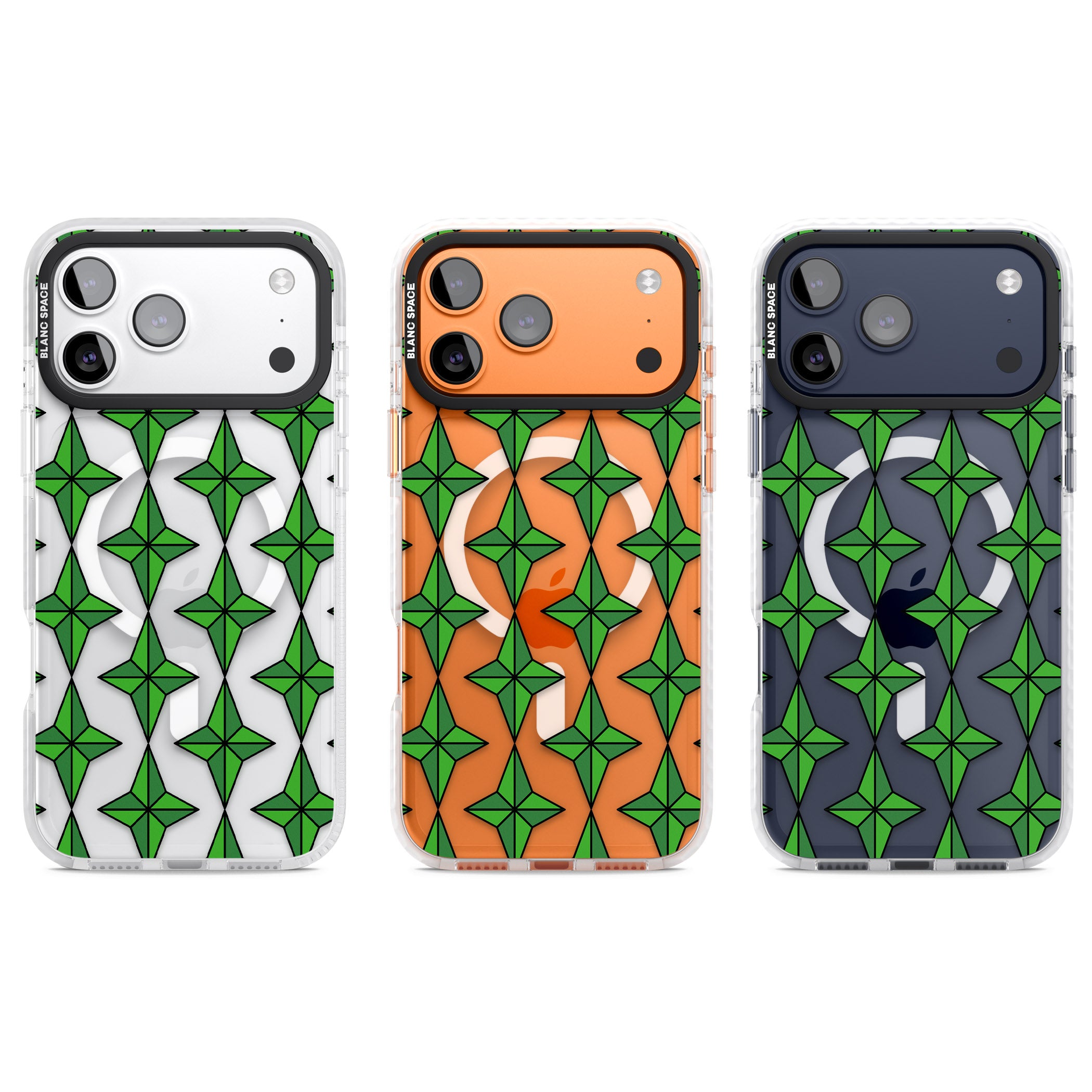 Emerald Stars Pattern (Clear) iPhone 17 Pro Impact Pro Clear Phone Case APT Impact Protection