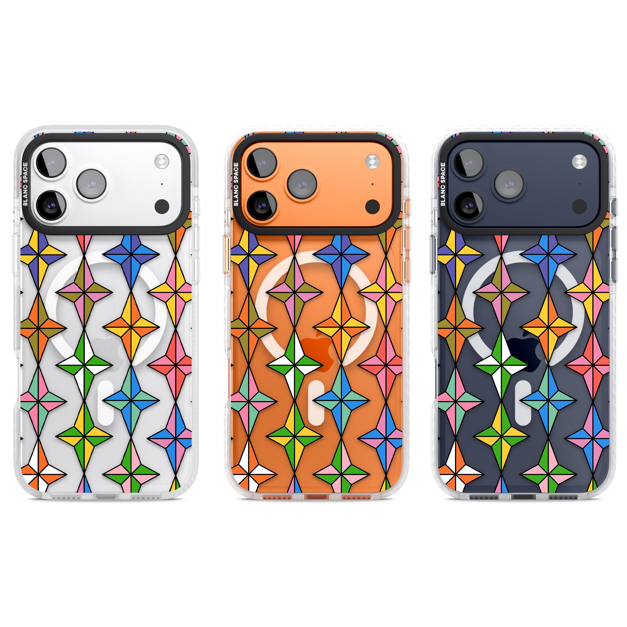 Multi Colour Stars Pattern iPhone 17 Pro Impact Pro Clear Phone Case APT Impact Protection