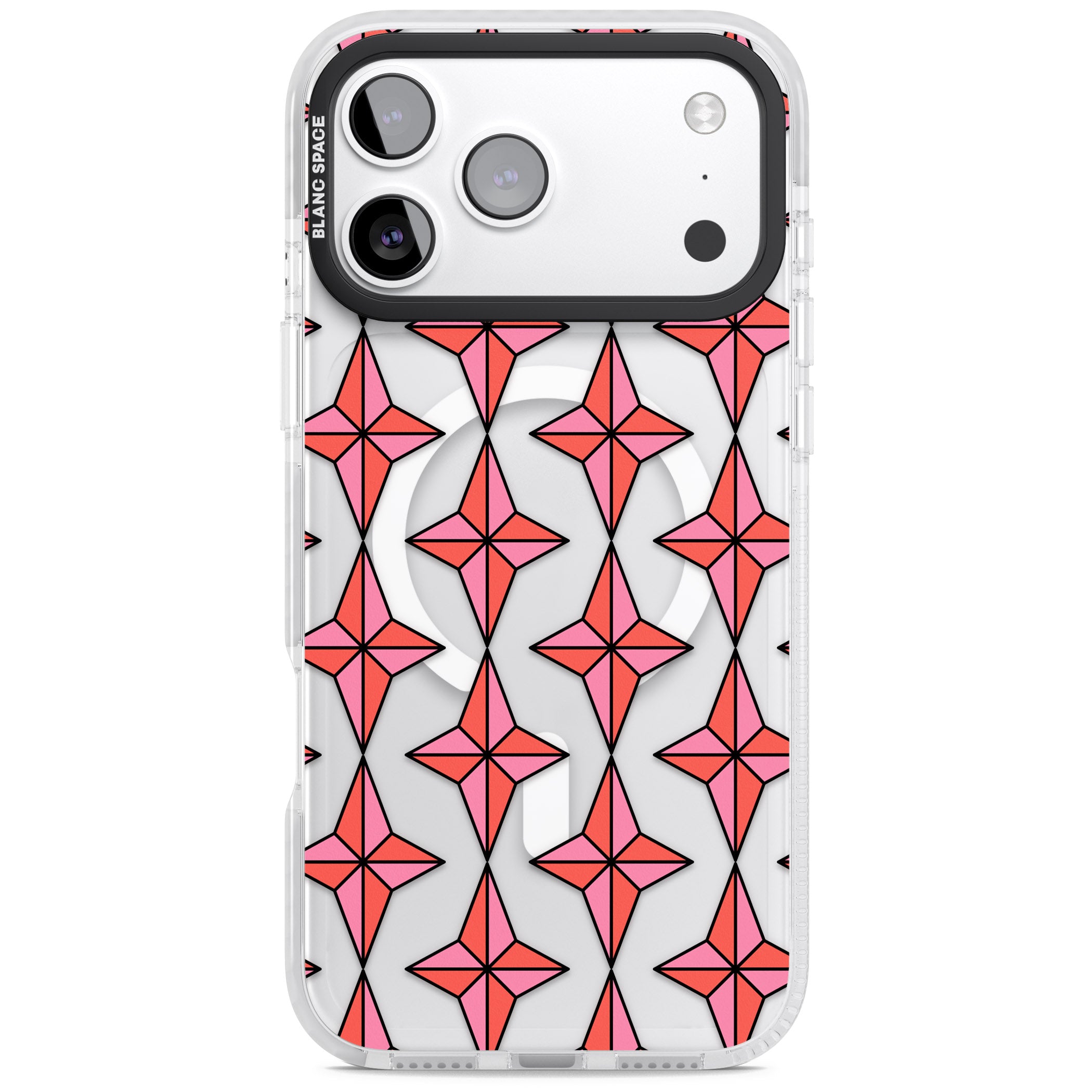 Rose Stars Pattern (Clear) iPhone 17 Pro Impact Pro Clear Phone Case
