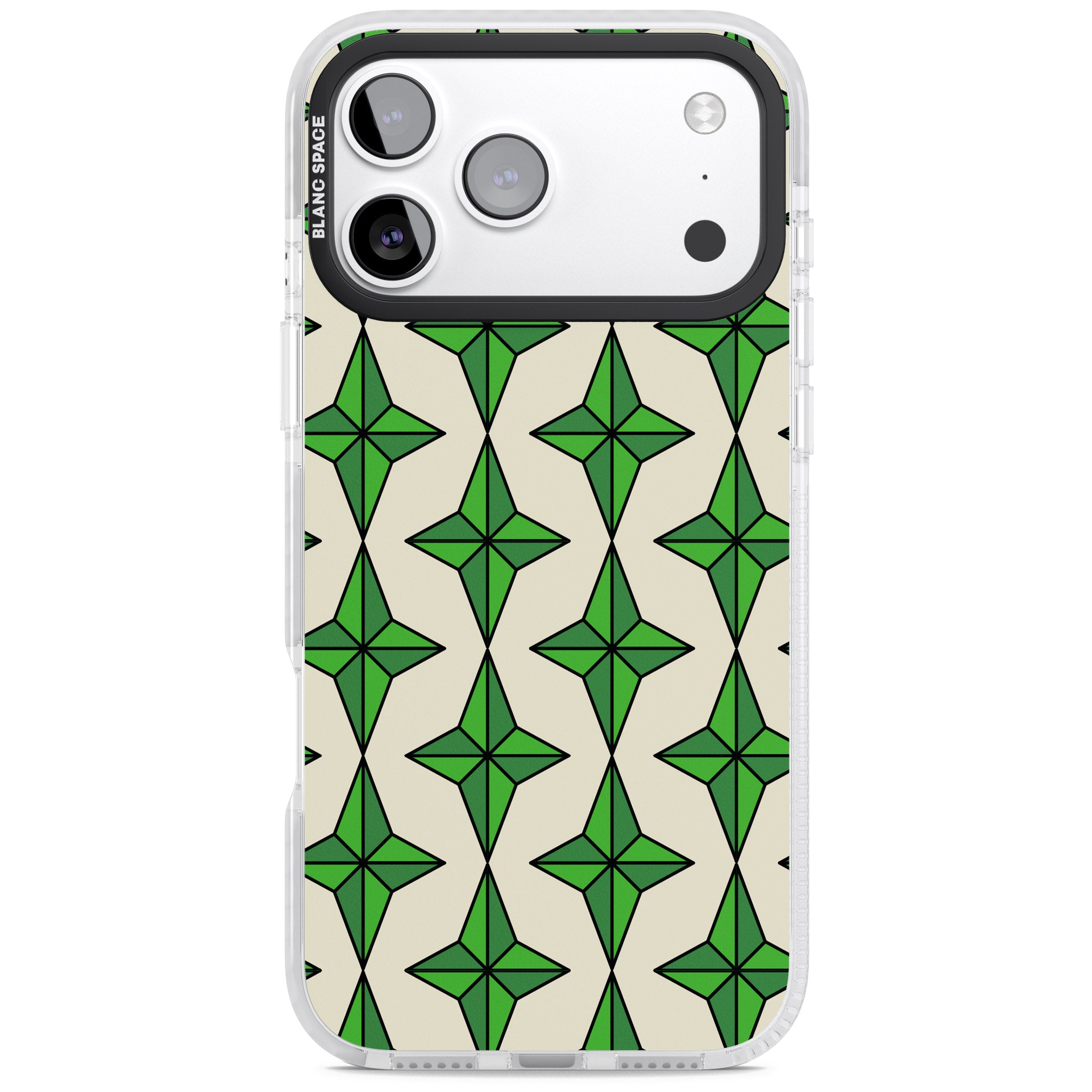 Emerald Stars Pattern iPhone 17 Pro Impact Pro Clear Phone Case