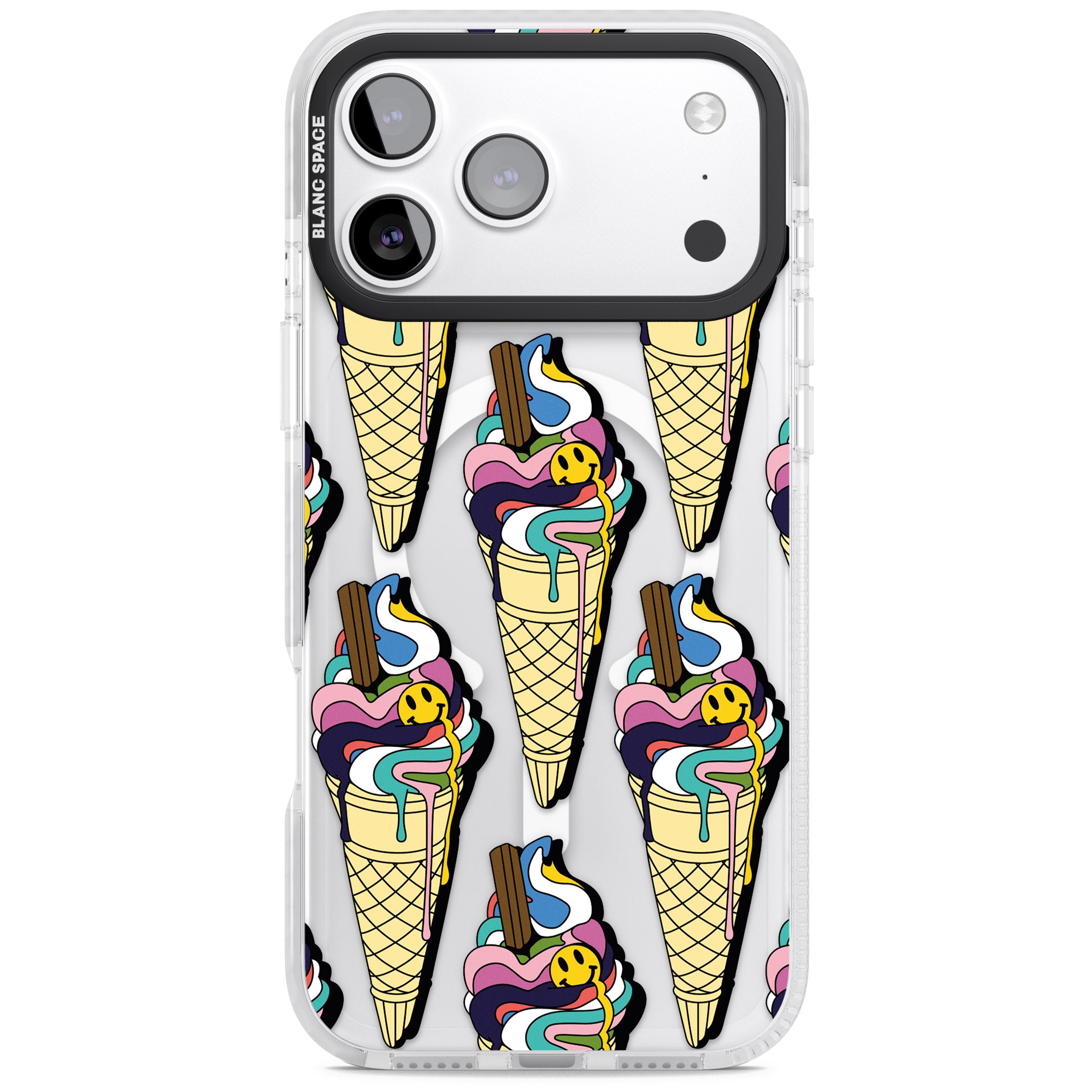 Trip & Drip Ice Cream iPhone 17 Pro Impact Pro Clear Phone Case