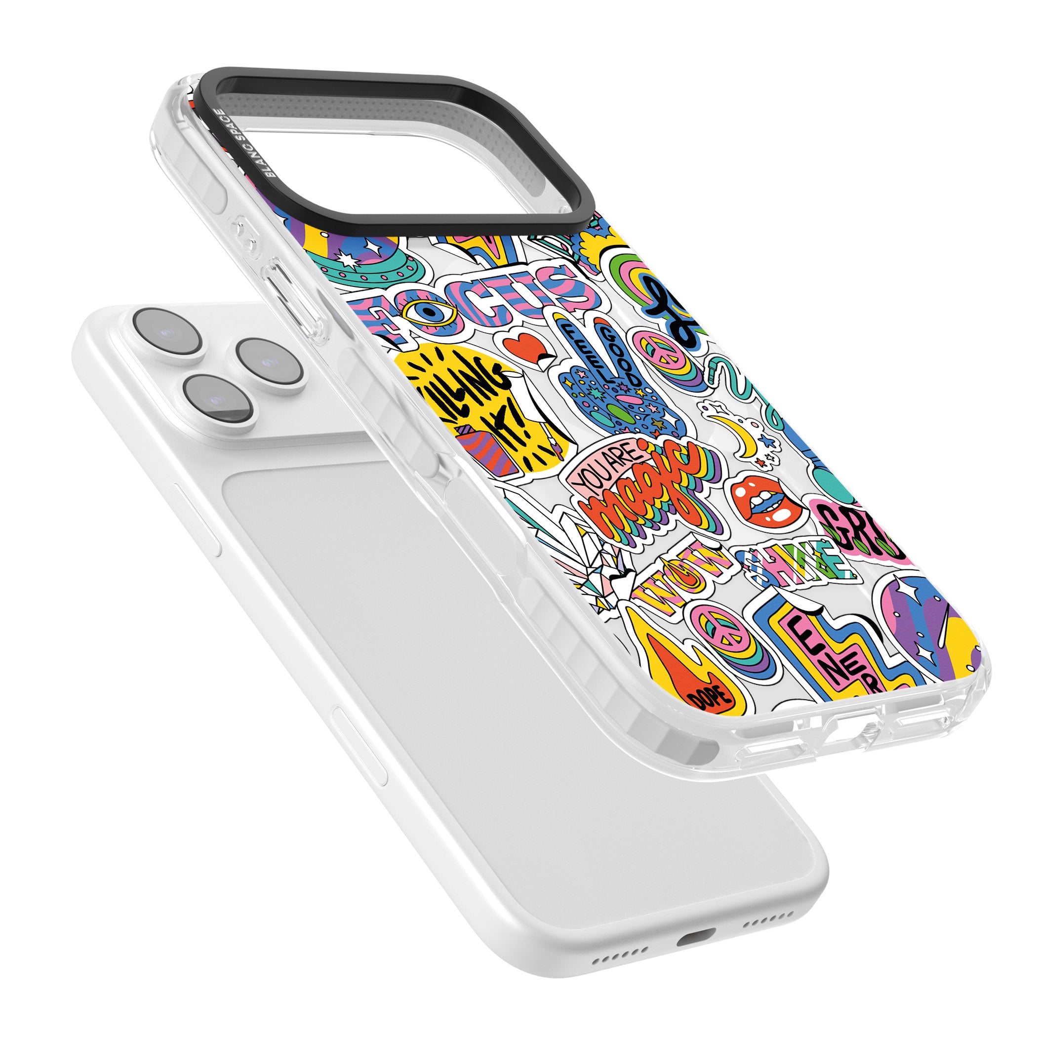 Magic Sticker Collage iPhone 17 Pro Impact Pro Clear Phone Case Colours