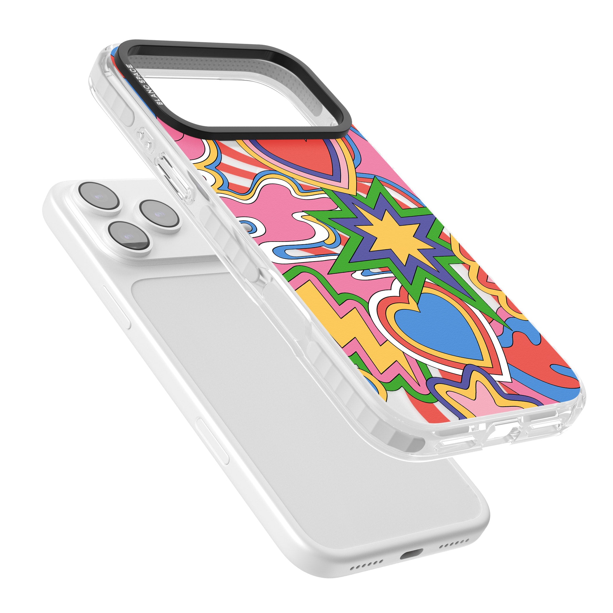 Psychedelic Pop Art Explosion iPhone 17 Pro Impact Pro Clear Phone Case Colours