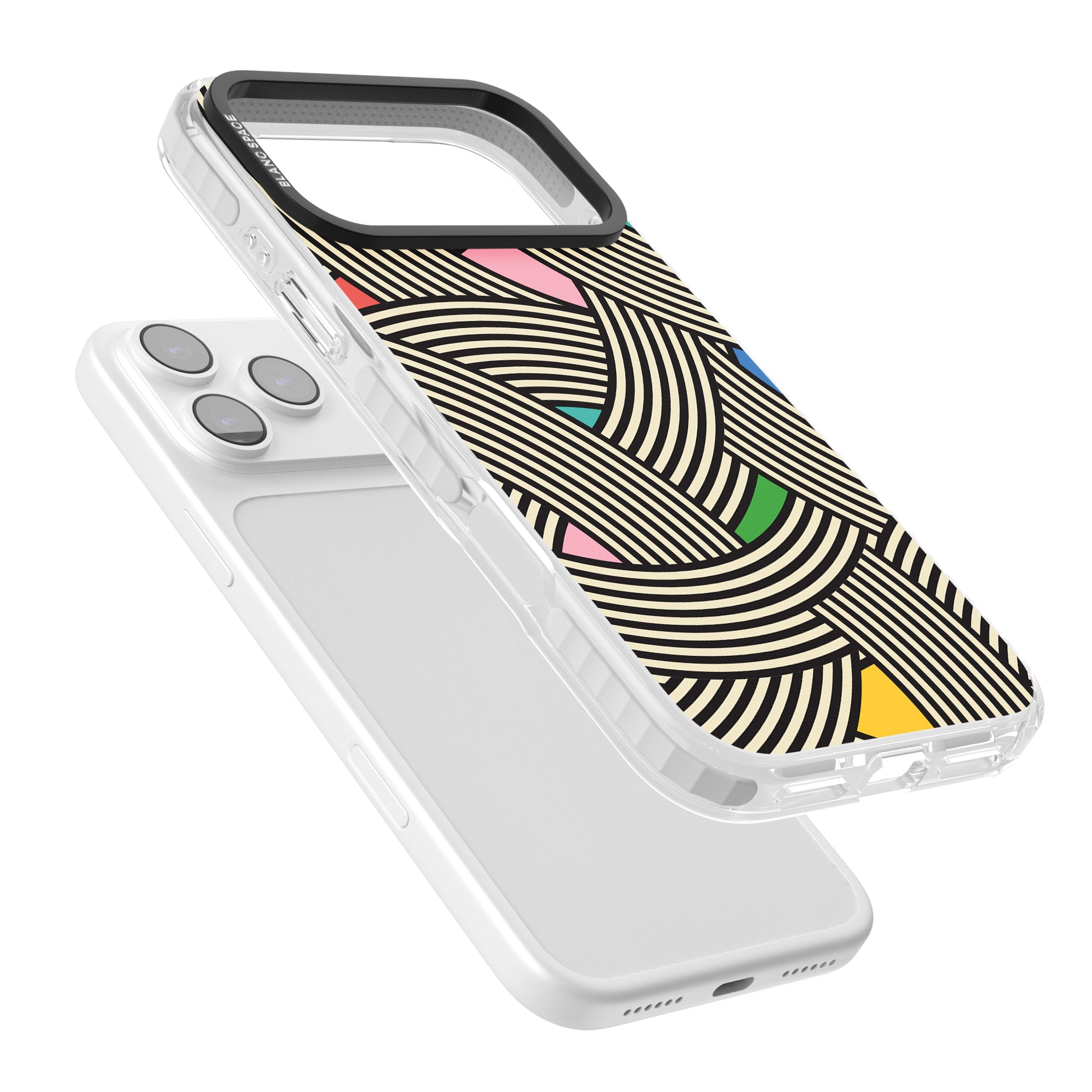 Multicolour Optic Waves iPhone 17 Pro Impact Pro Clear Phone Case Colours