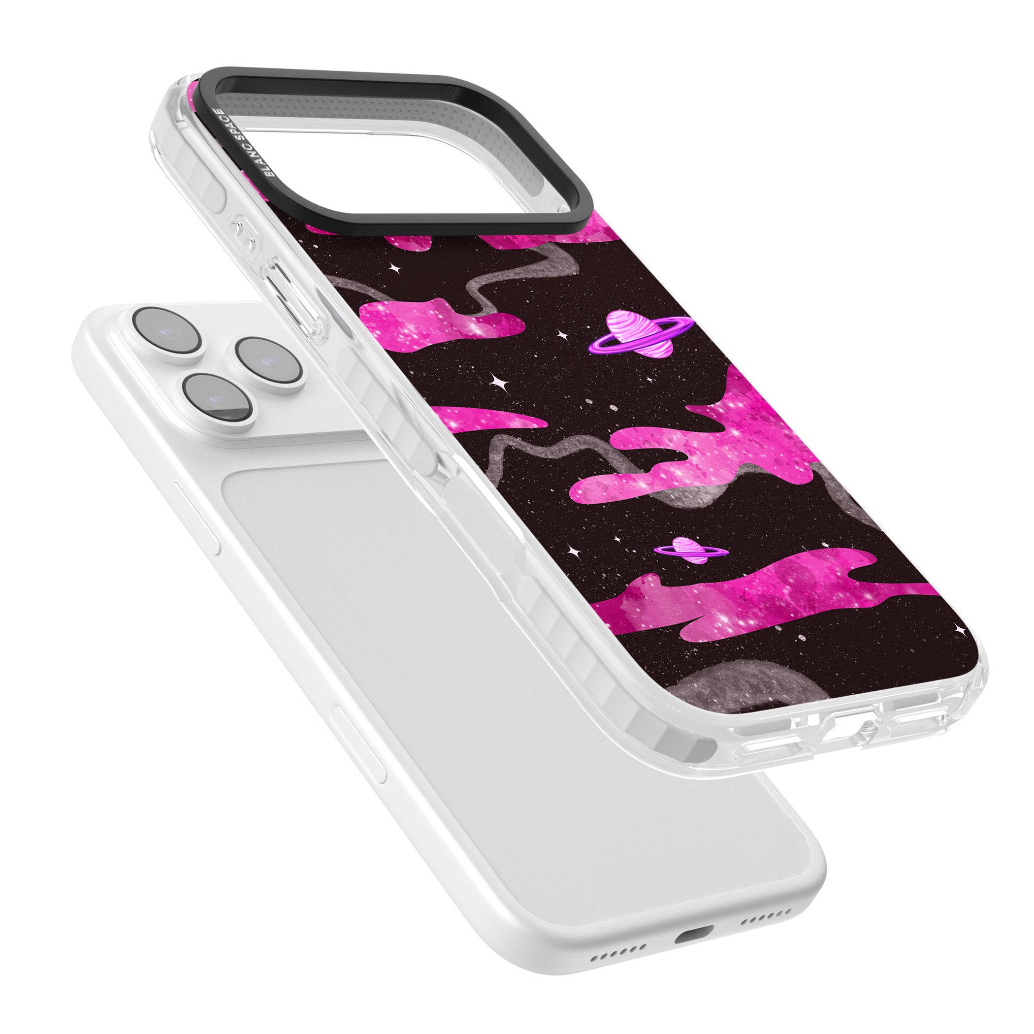 Pink Galaxy iPhone 17 Pro Impact Pro Clear Phone Case Colours