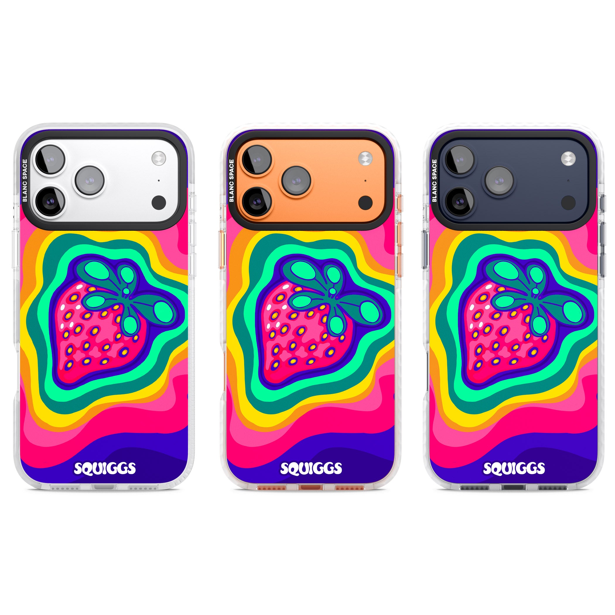 Strawberry Rainbow iPhone 17 Pro Impact Pro Clear Phone Case APT Impact Protection