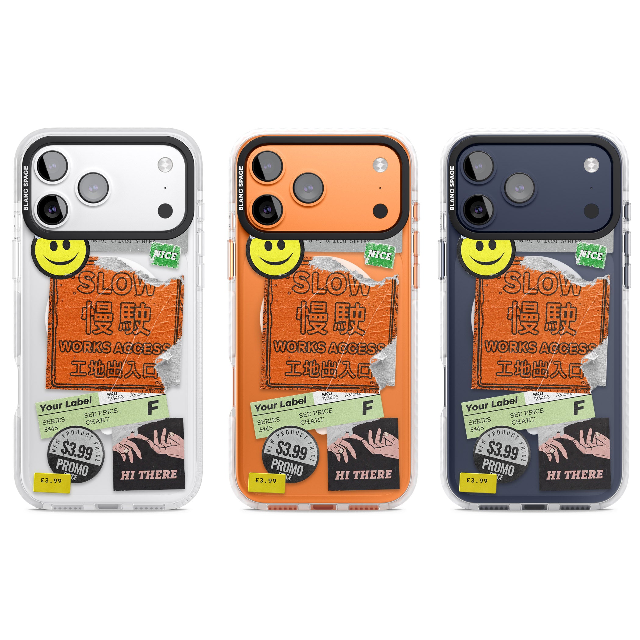 Kanji Signs Sticker Mix iPhone 17 Pro Impact Pro Clear Phone Case APT Impact Protection