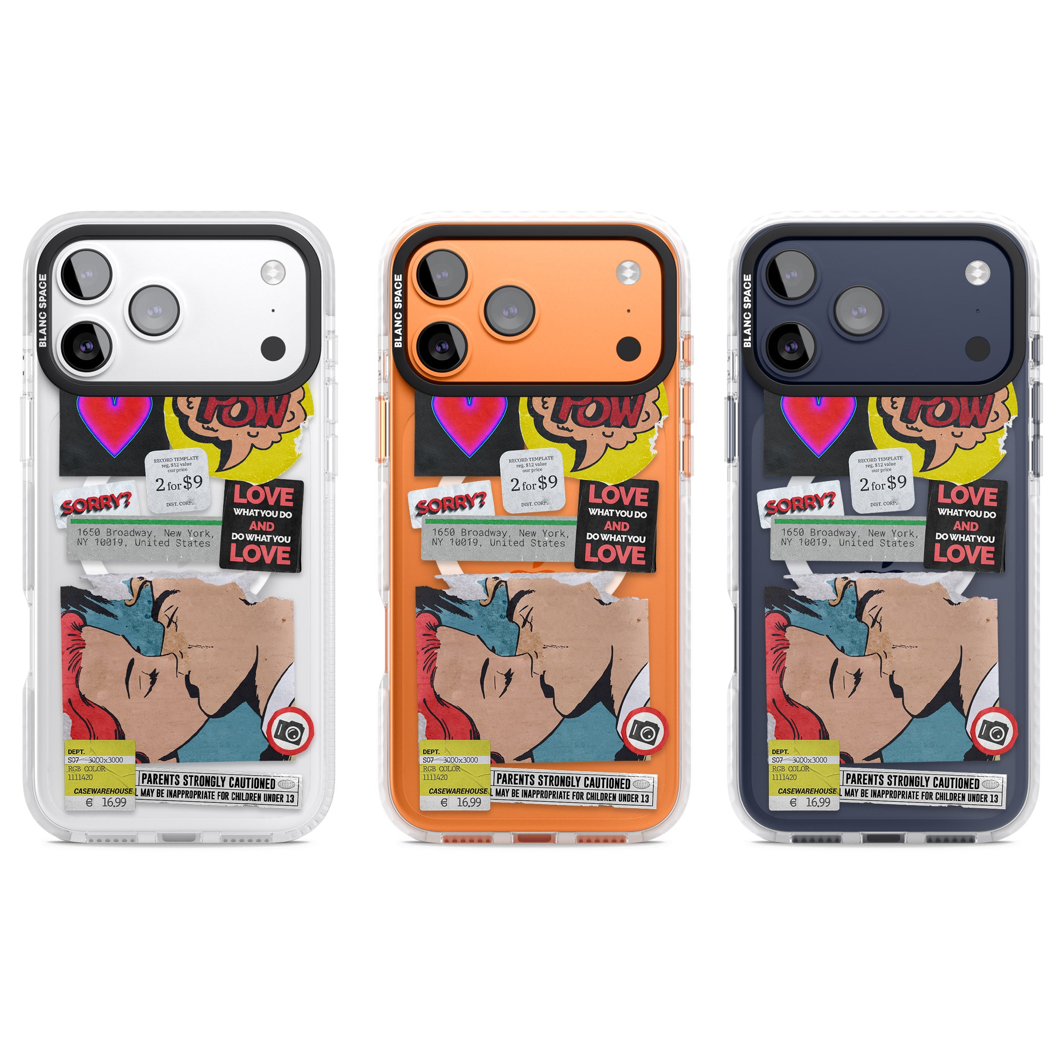 Retro Sticker Mix iPhone 17 Pro Impact Pro Clear Phone Case APT Impact Protection