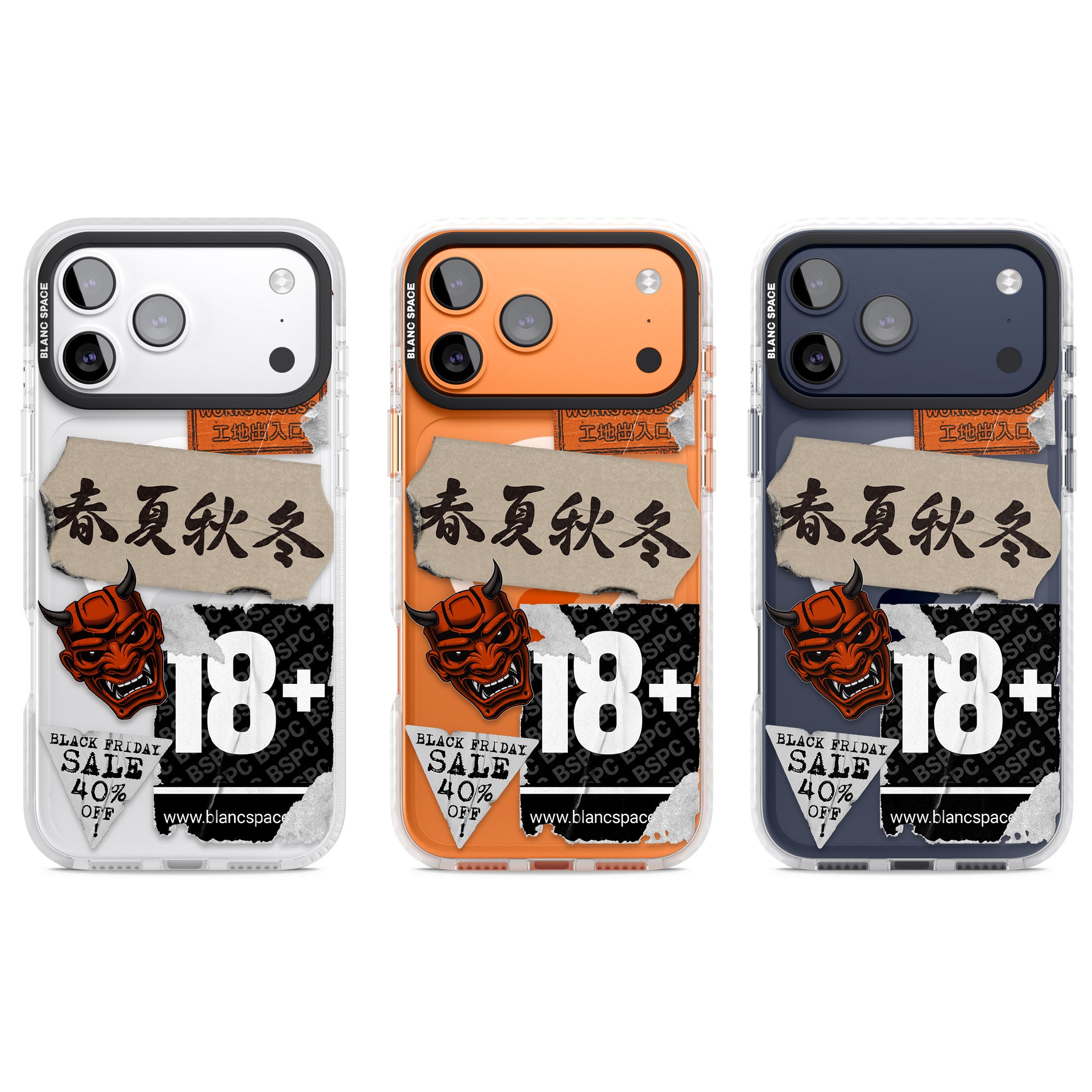 Asian Sticker Mix iPhone 17 Pro Impact Pro Clear Phone Case APT Impact Protection