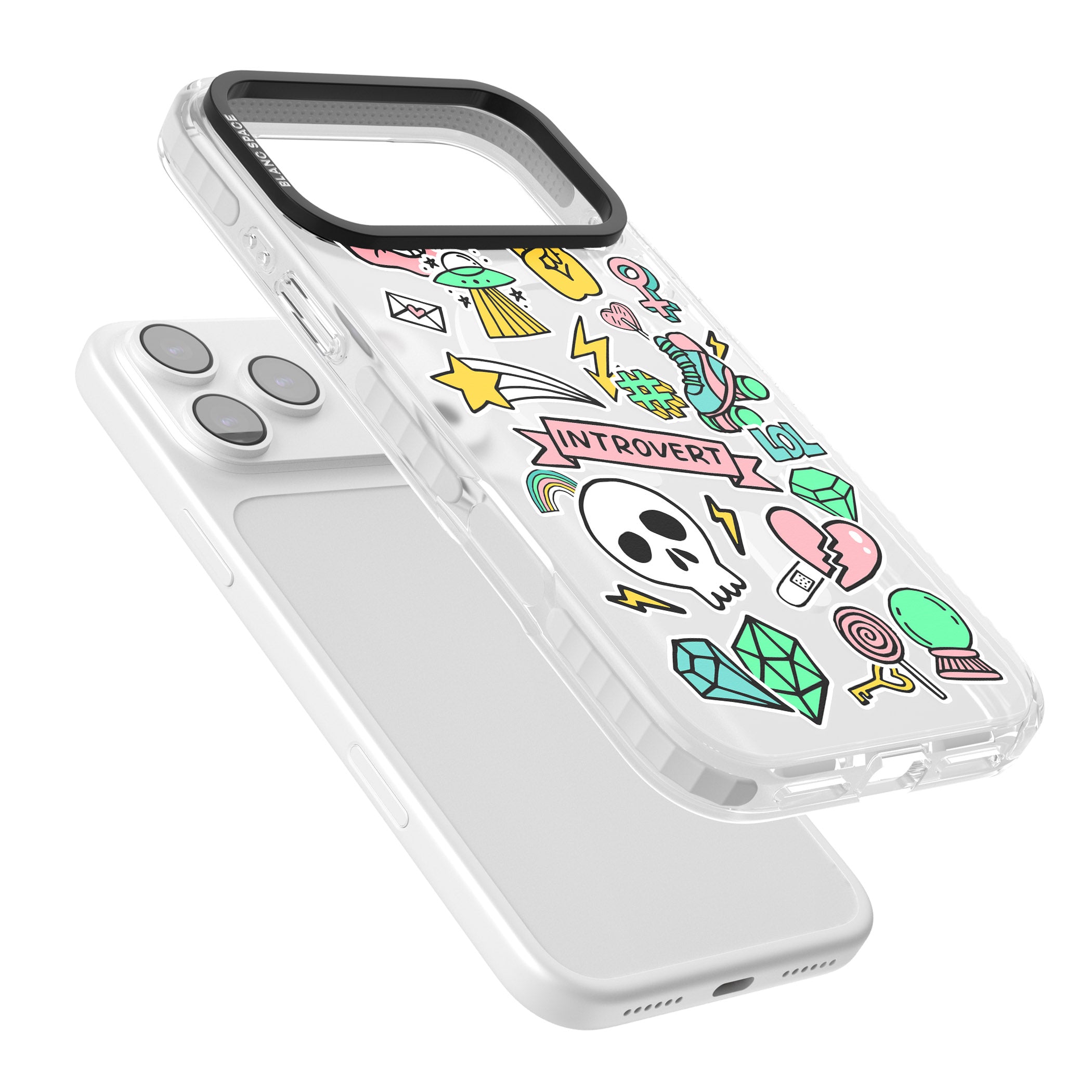 Introvert Sticker iPhone 17 Pro Impact Pro Clear Phone Case Colours