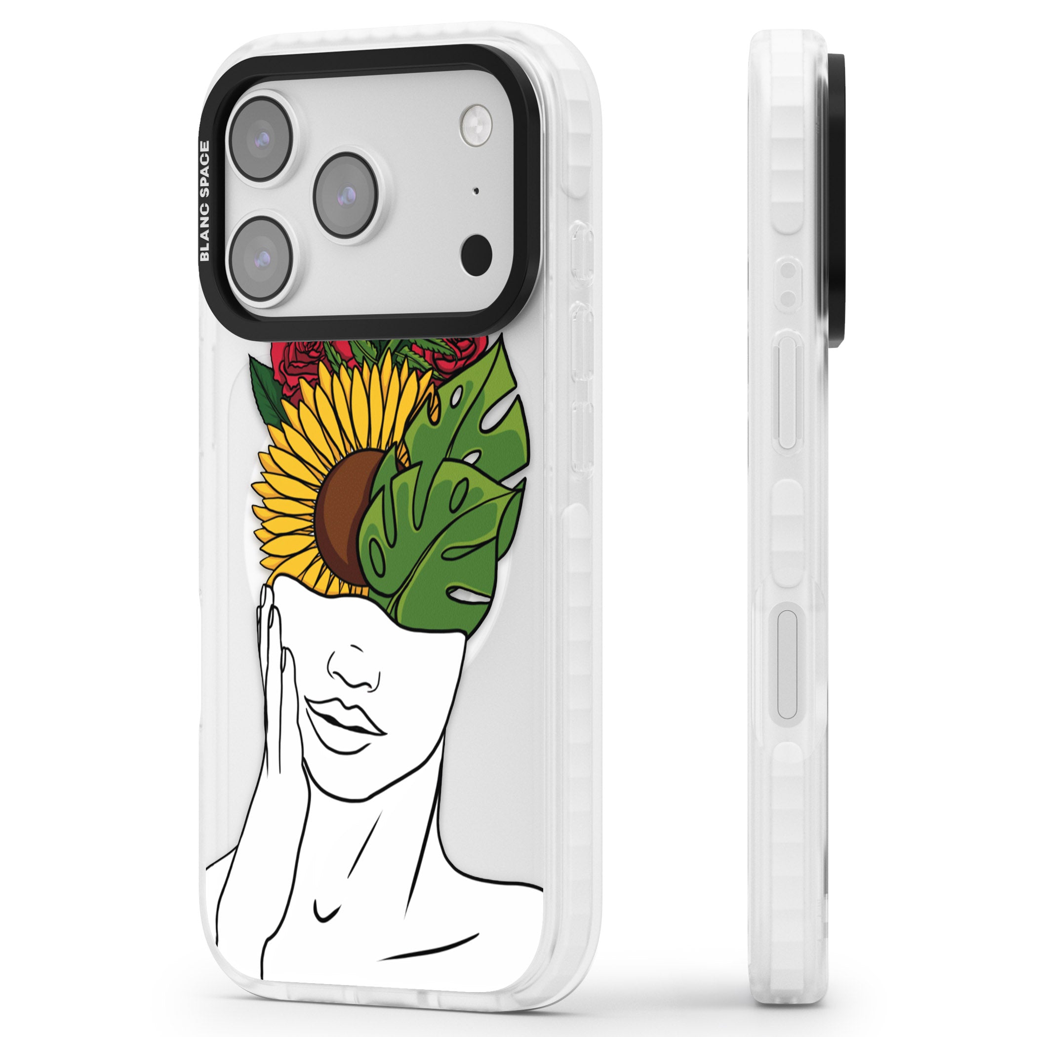 Let The Mind Flourish iPhone 17 Pro Impact Pro Clear Phone Case Side Profile