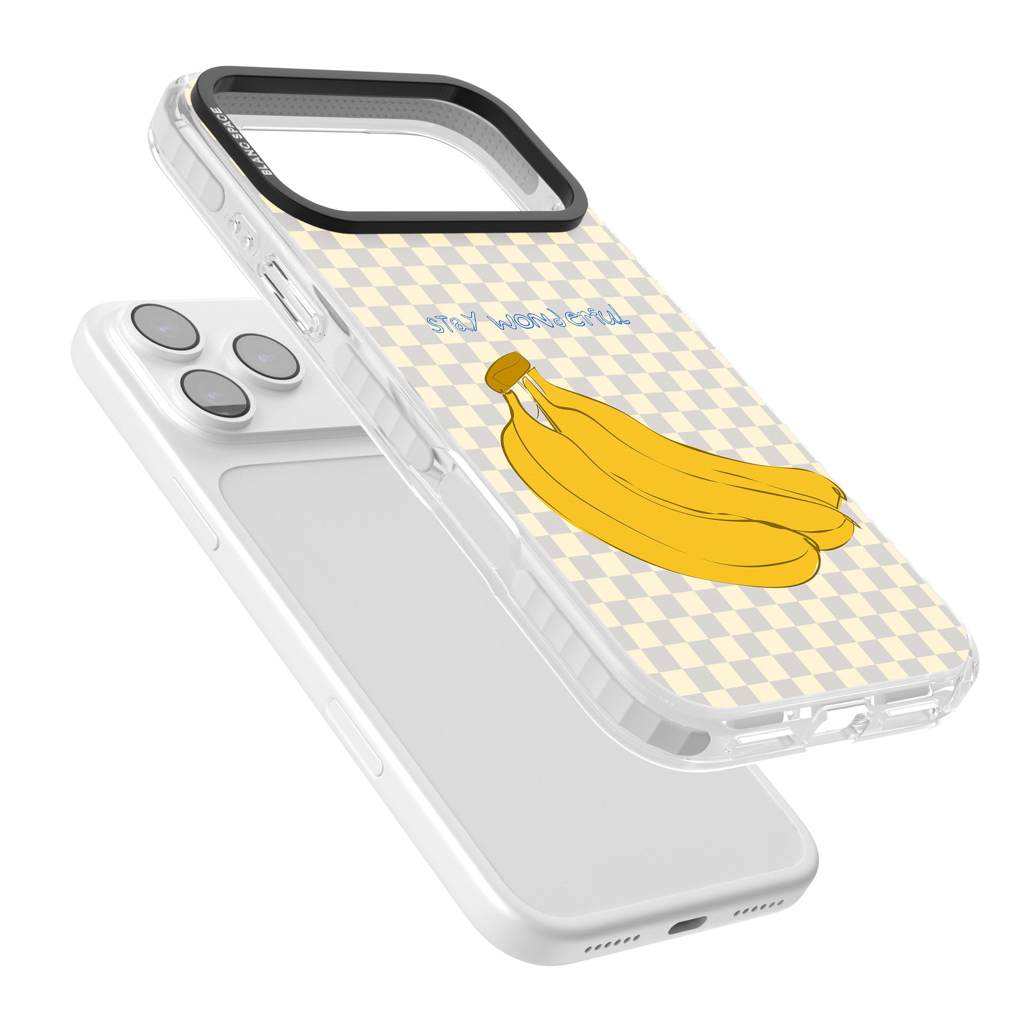 Stay Wonderful Banana iPhone 17 Pro Impact Pro Clear Phone Case Colours