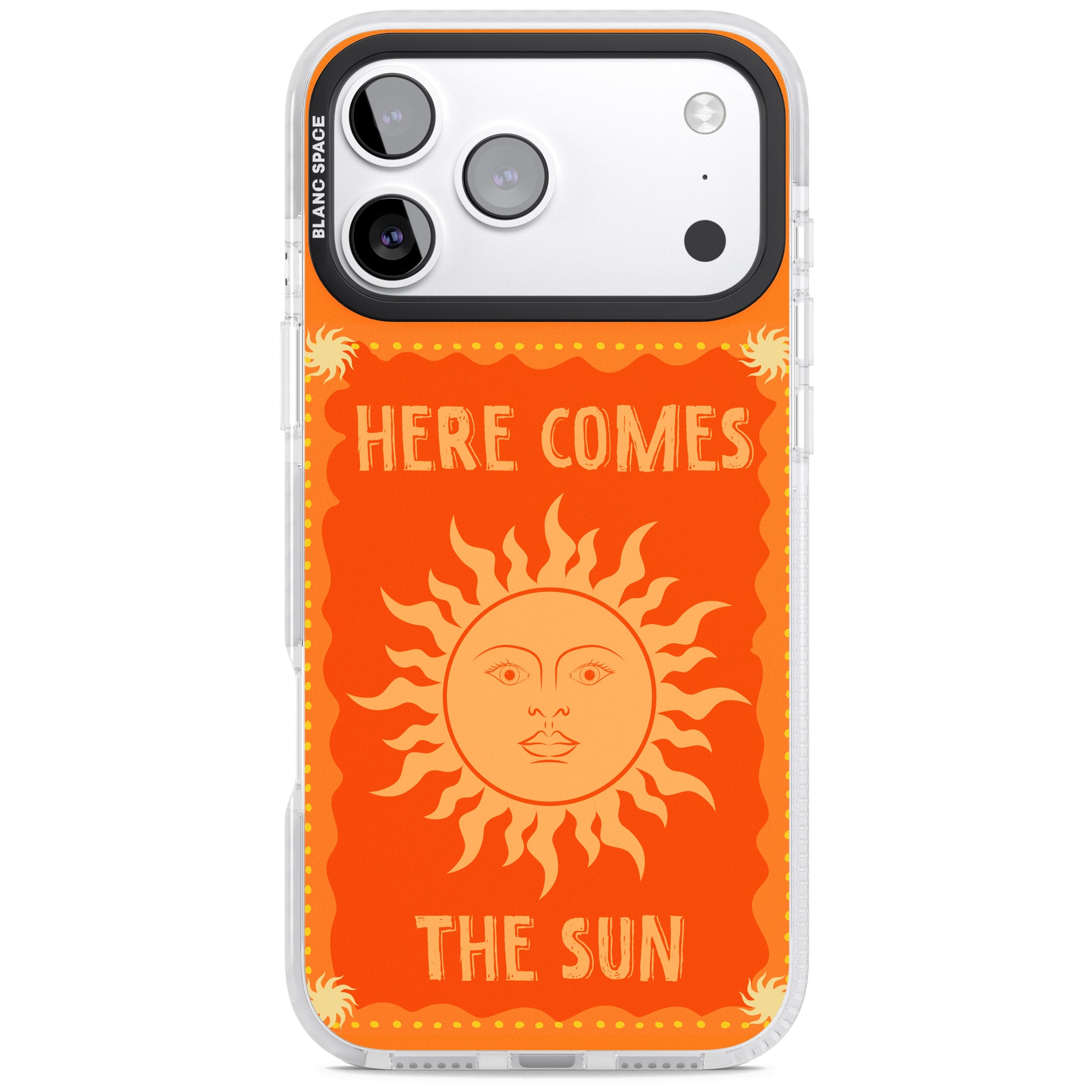 Retro Here Comes The Sun iPhone 17 Pro Impact Pro Clear Phone Case