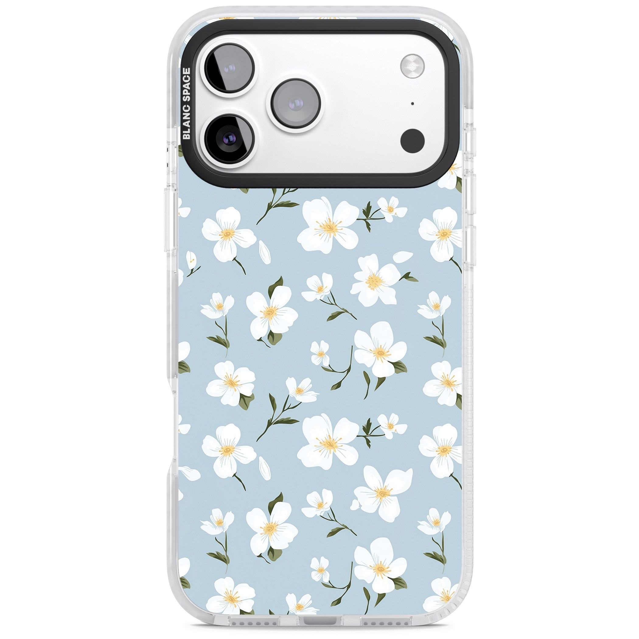 Soft White Blossoms iPhone 17 Pro Impact Pro Clear Phone Case
