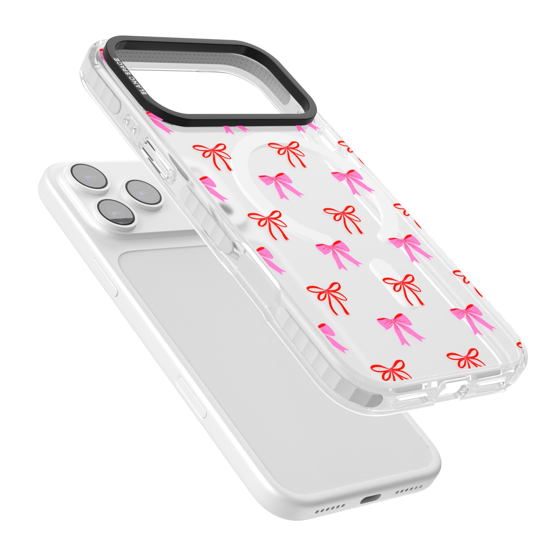 Cute Bow Pattern iPhone 17 Pro Impact Pro Clear Phone Case Colours