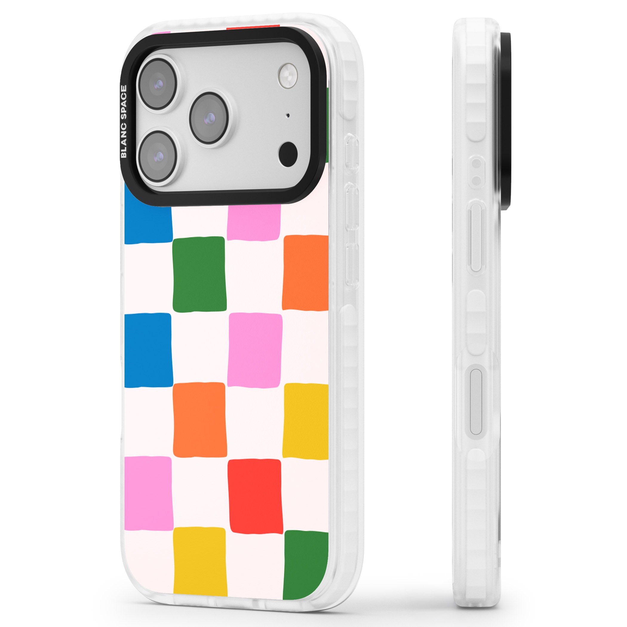 Colour Checked iPhone 17 Pro Impact Pro Clear Phone Case Side Profile