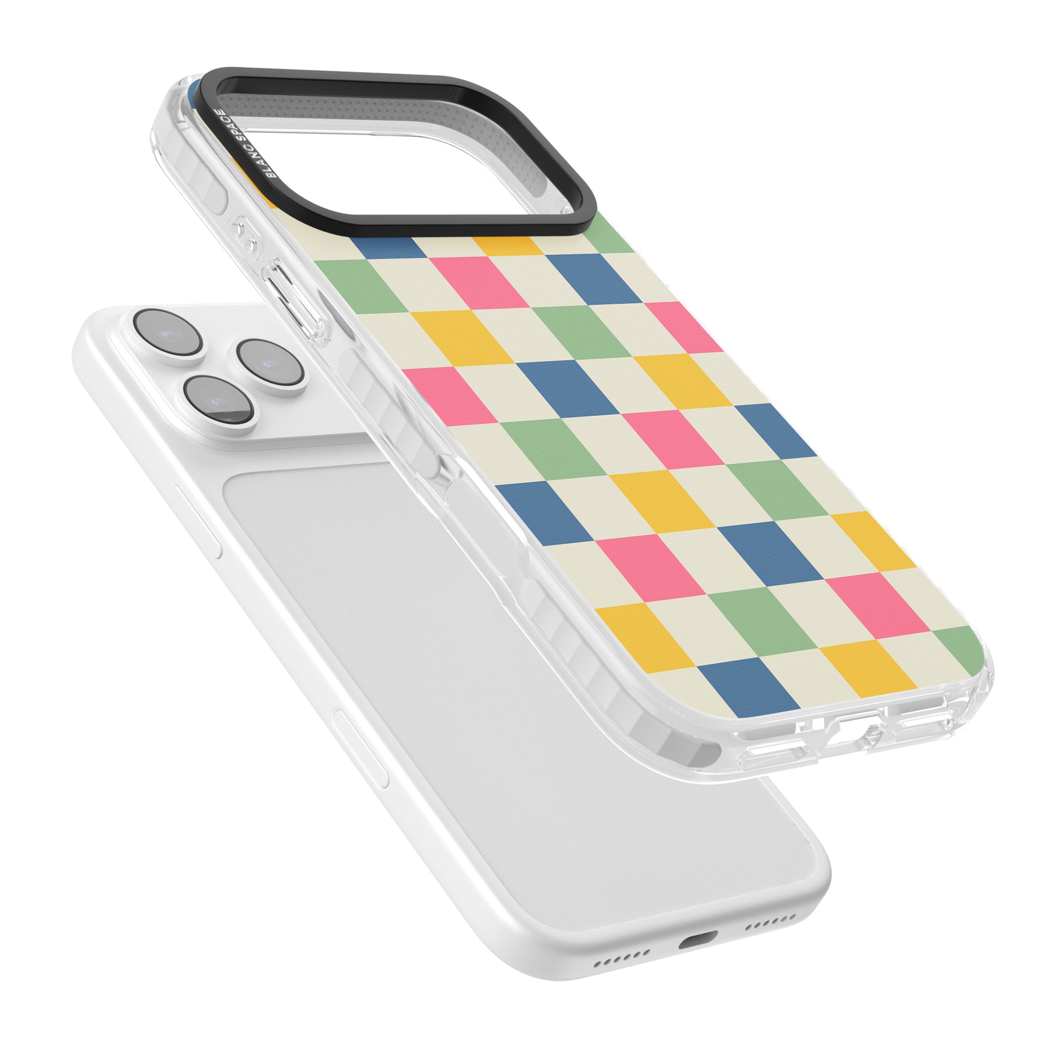 Pastel Multicolor Checkered iPhone 17 Pro Impact Pro Clear Phone Case Colours