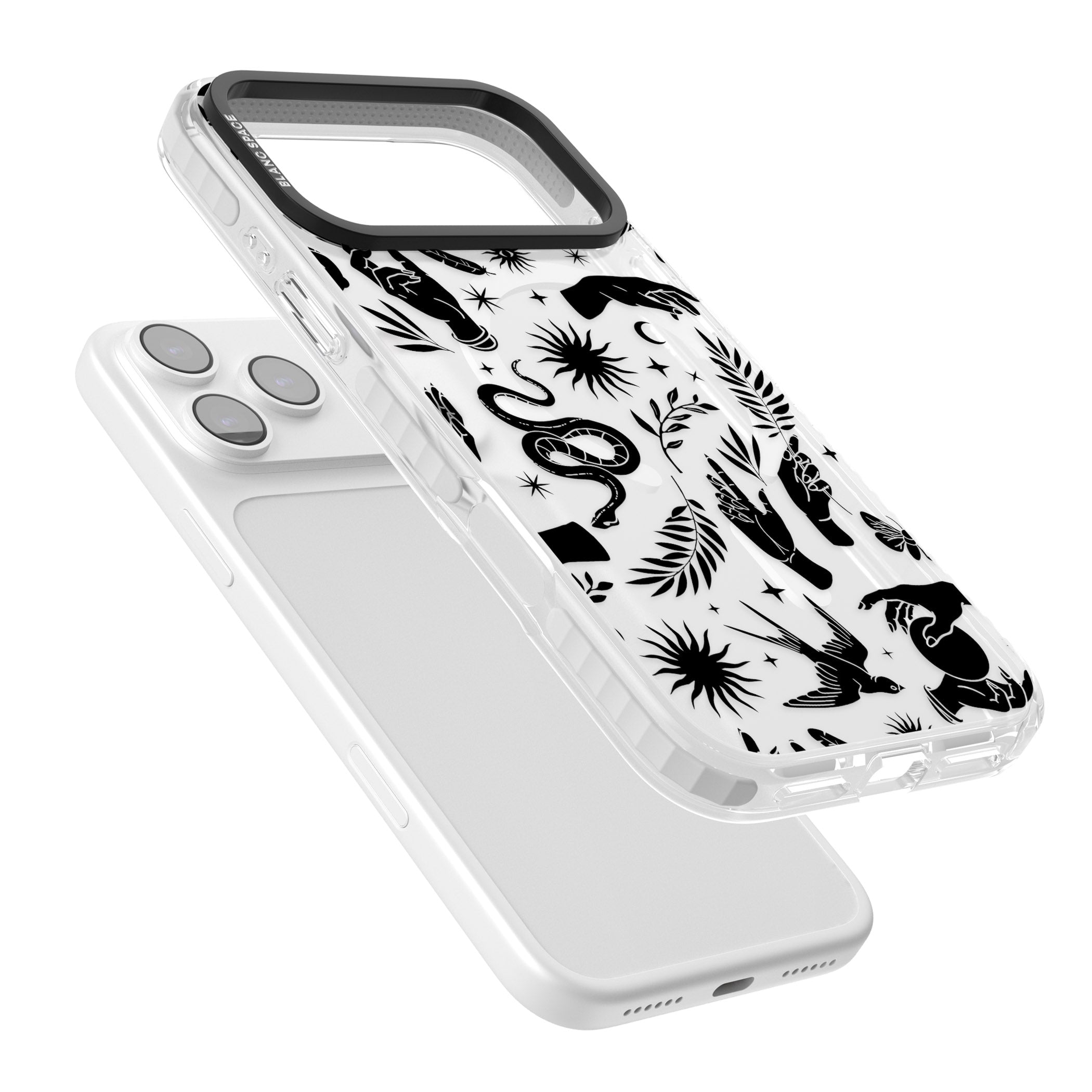 Celestial Pattern (Black) iPhone 17 Pro Impact Pro Clear Phone Case Colours