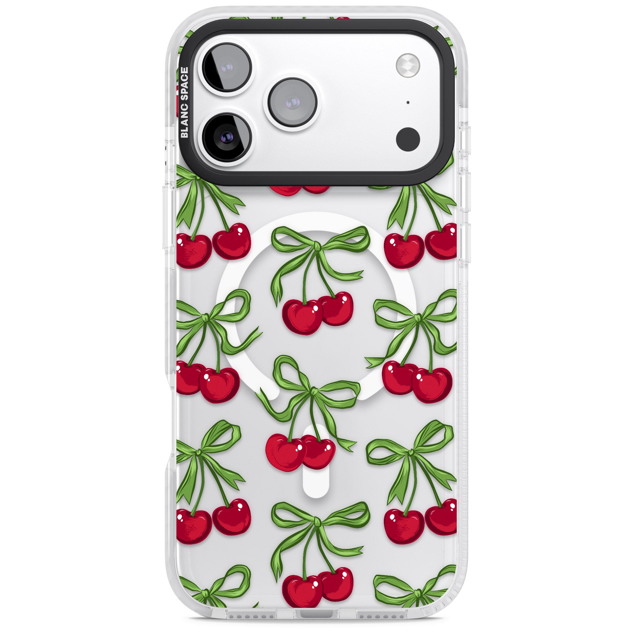 Cherry Bows iPhone 17 Pro Impact Pro Clear Phone Case