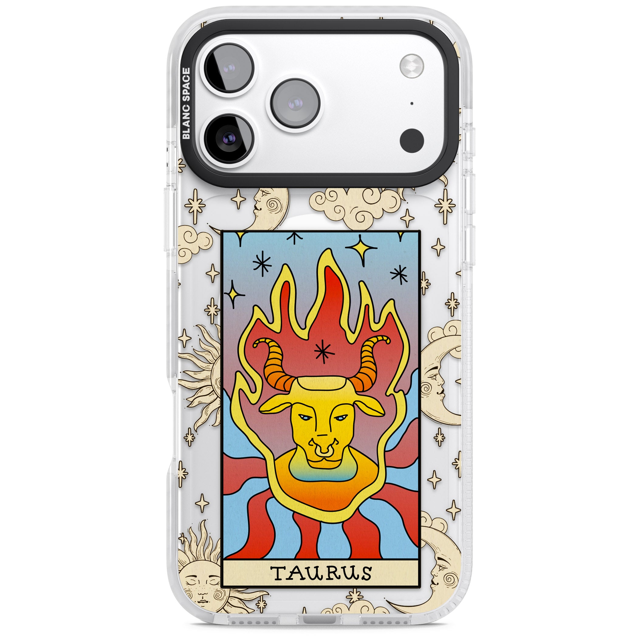 Celestial Zodiac Taurus iPhone 17 Pro Impact Pro Clear Phone Case