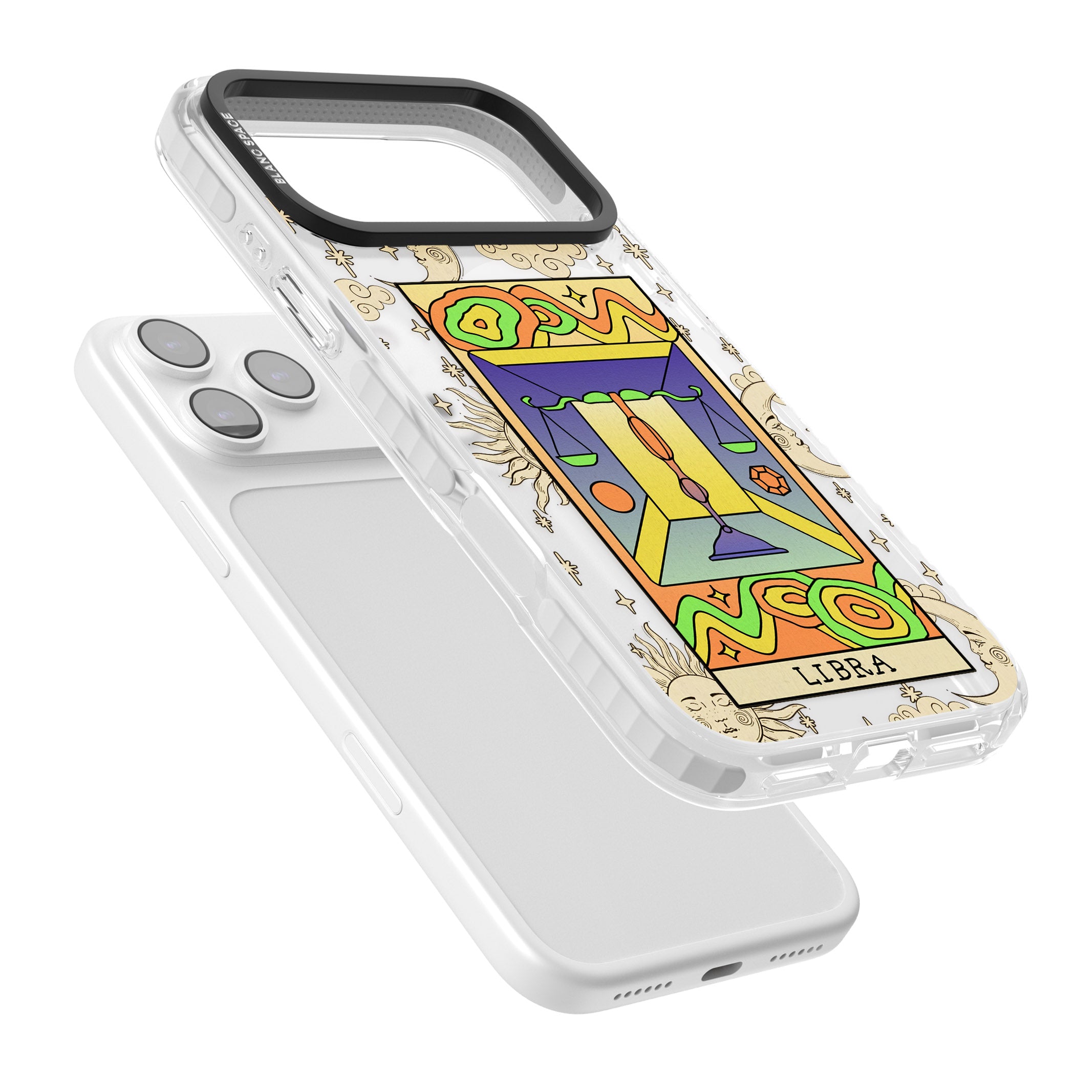 Celestial Zodiac Libra iPhone 17 Pro Impact Pro Clear Phone Case Colours