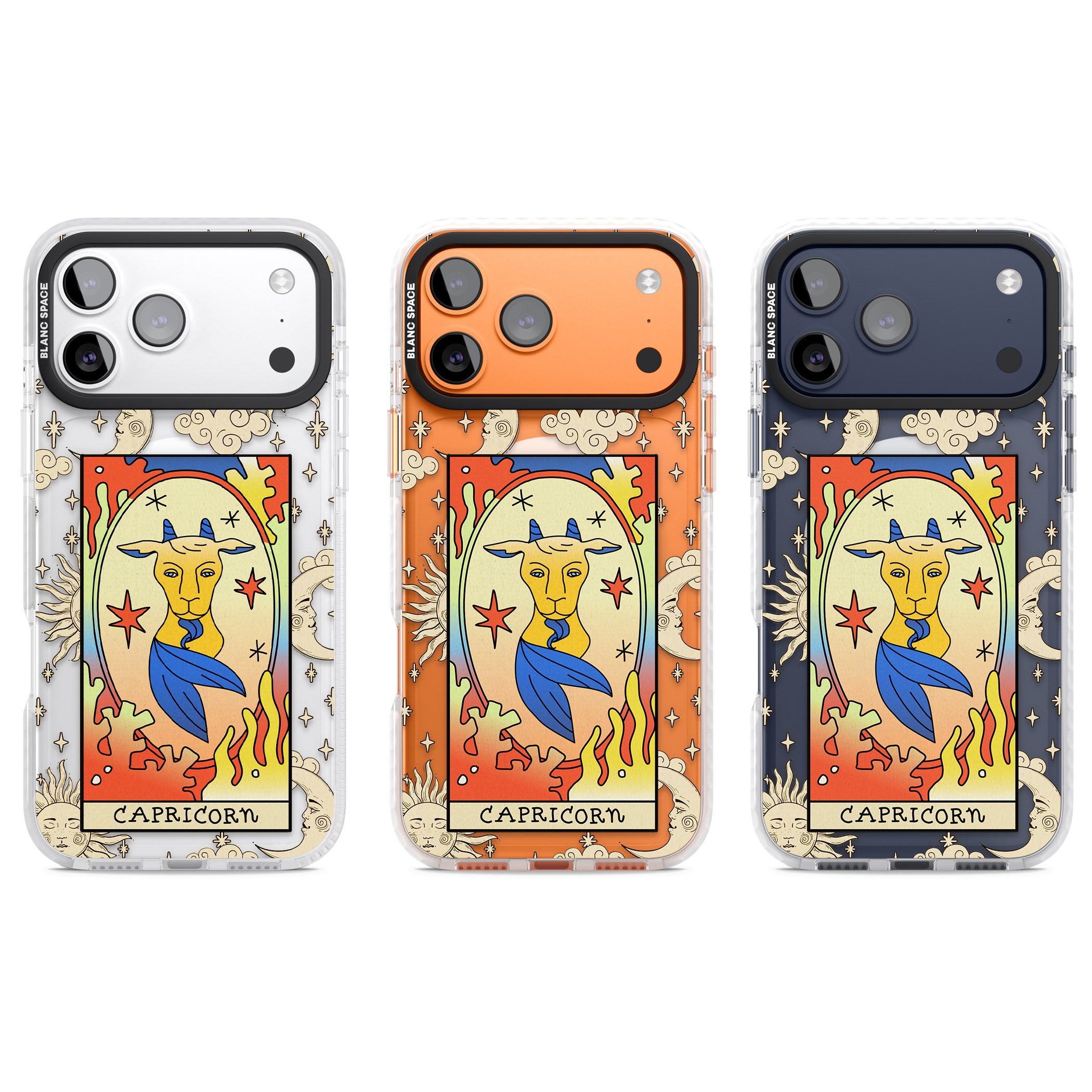 Celestial Zodiac Capricorn iPhone 17 Pro Impact Pro Clear Phone Case APT Impact Protection