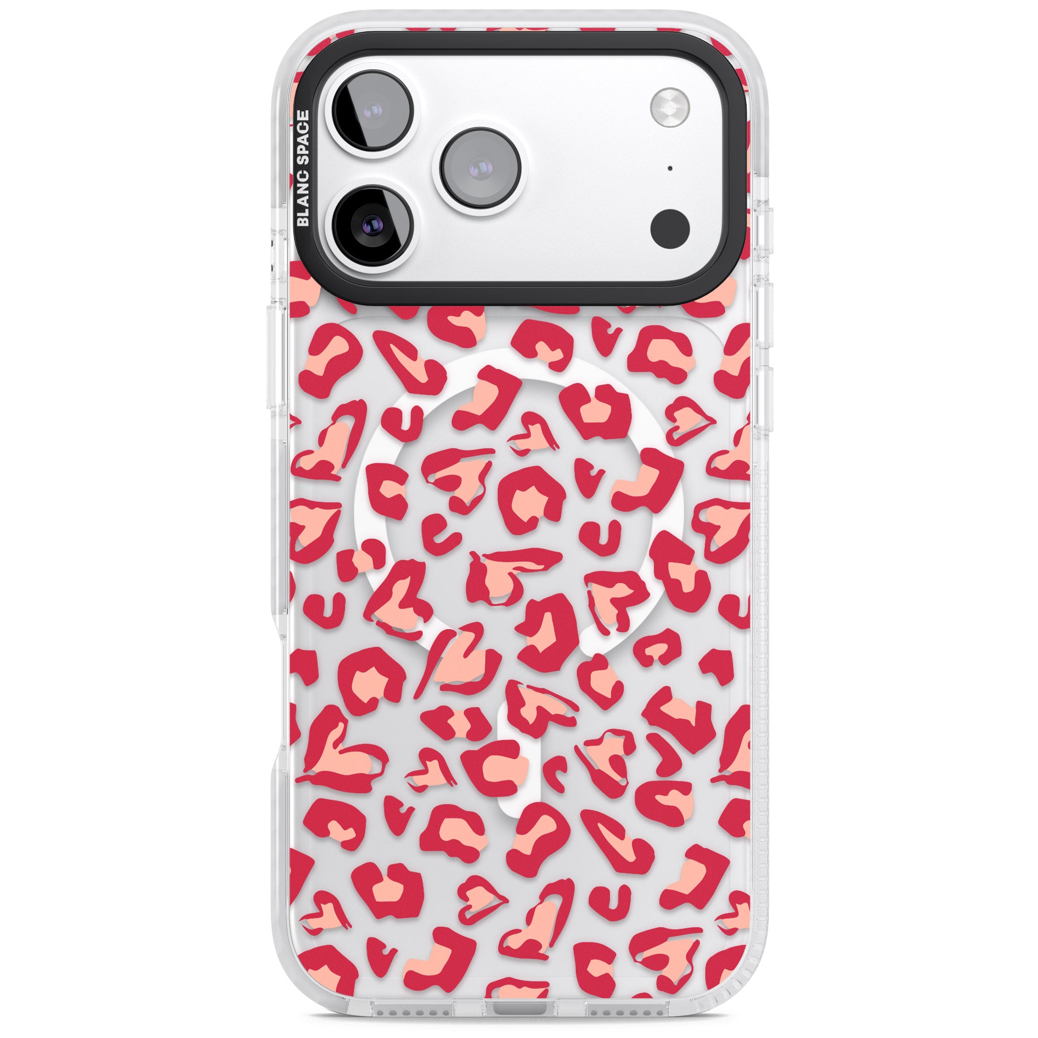 Heart Leopard Print iPhone 17 Pro Impact Pro Clear Phone Case