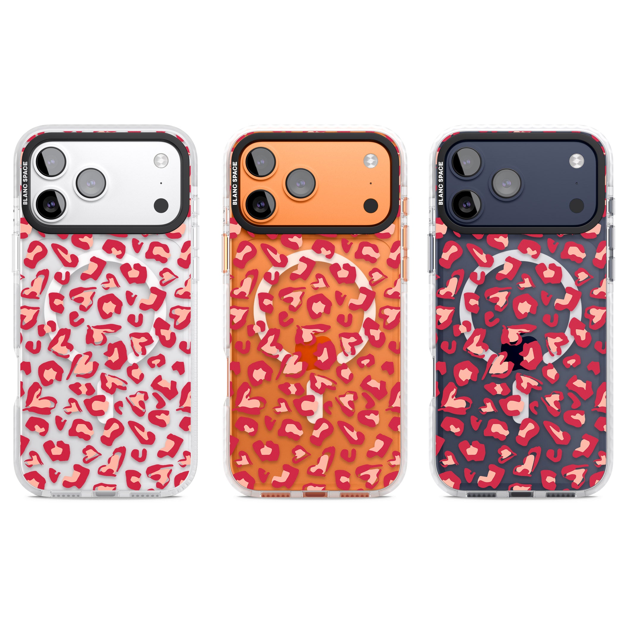 Heart Leopard Print iPhone 17 Pro Impact Pro Clear Phone Case APT Impact Protection