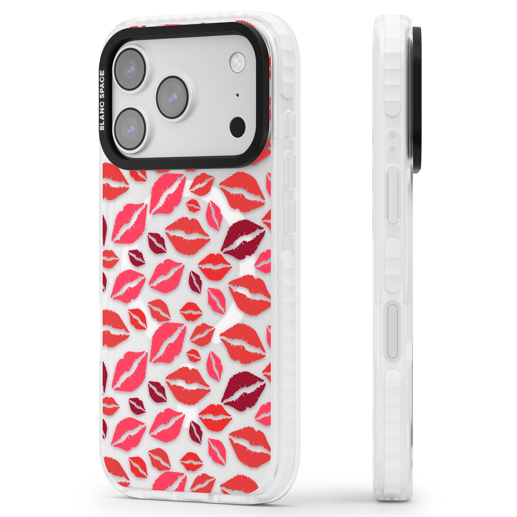 Lips Pattern iPhone 17 Pro Impact Pro Clear Phone Case Side Profile