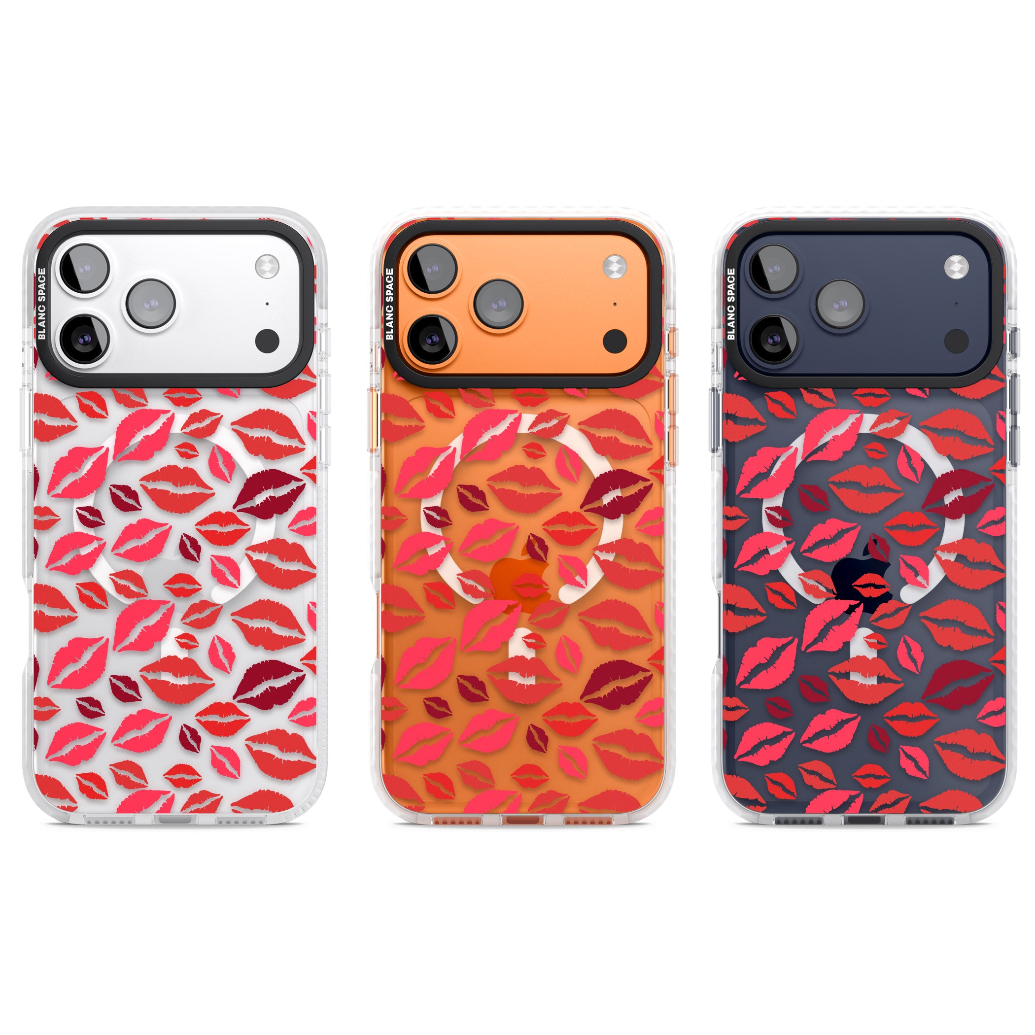 Lips Pattern iPhone 17 Pro Impact Pro Clear Phone Case APT Impact Protection