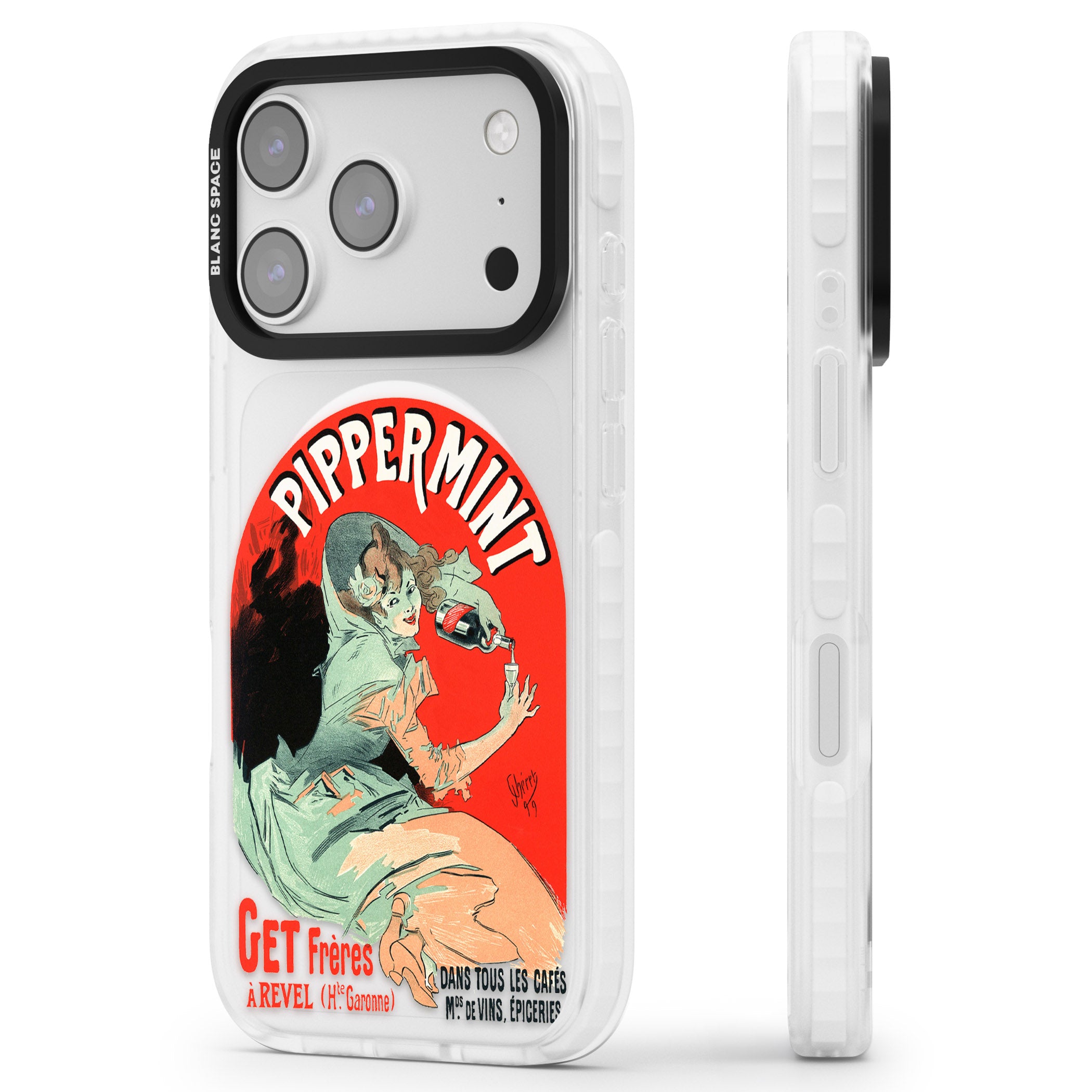 Pippermint Poster iPhone 17 Pro Impact Pro Clear Phone Case Side Profile