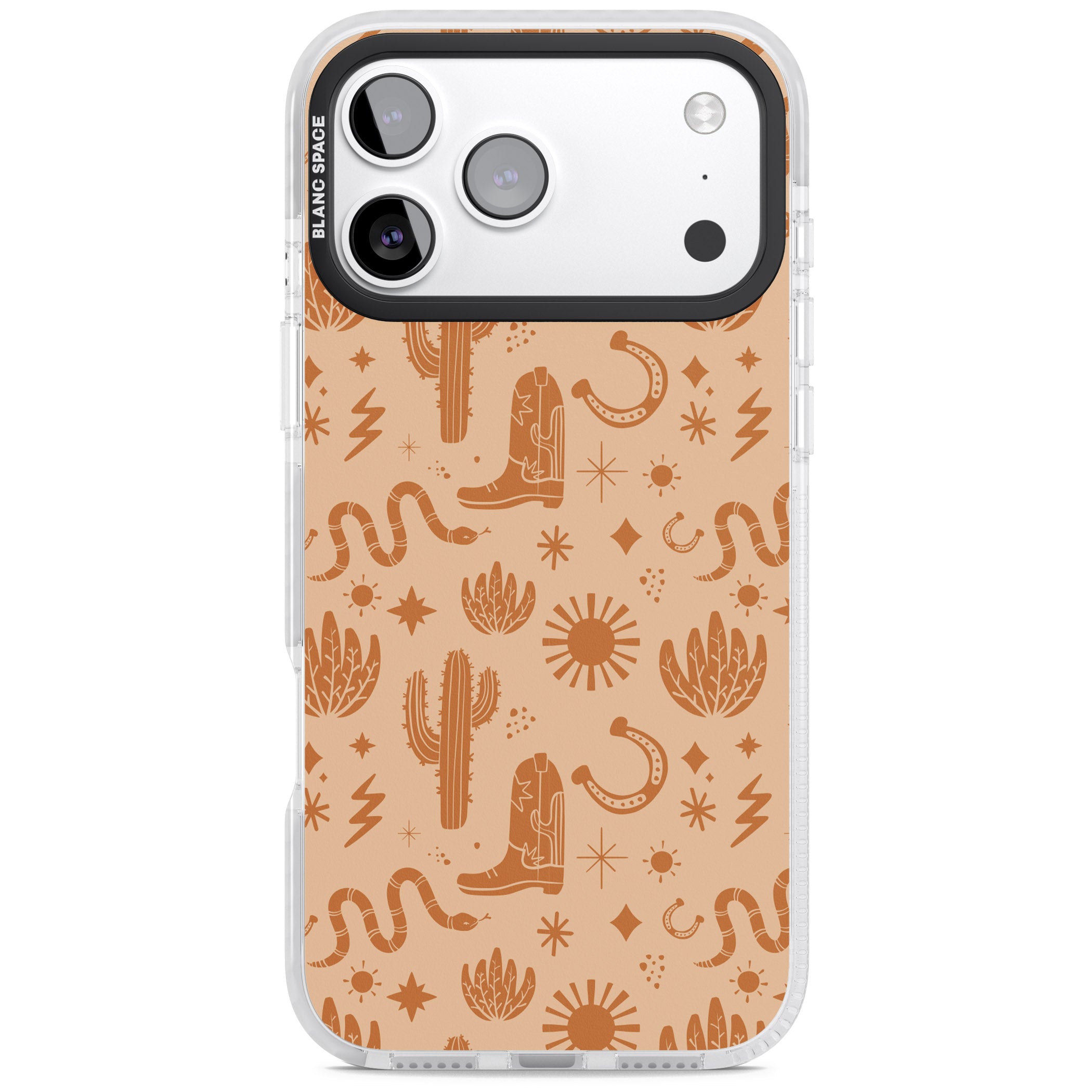 Wild West Pattern iPhone 17 Pro Impact Pro Clear Phone Case