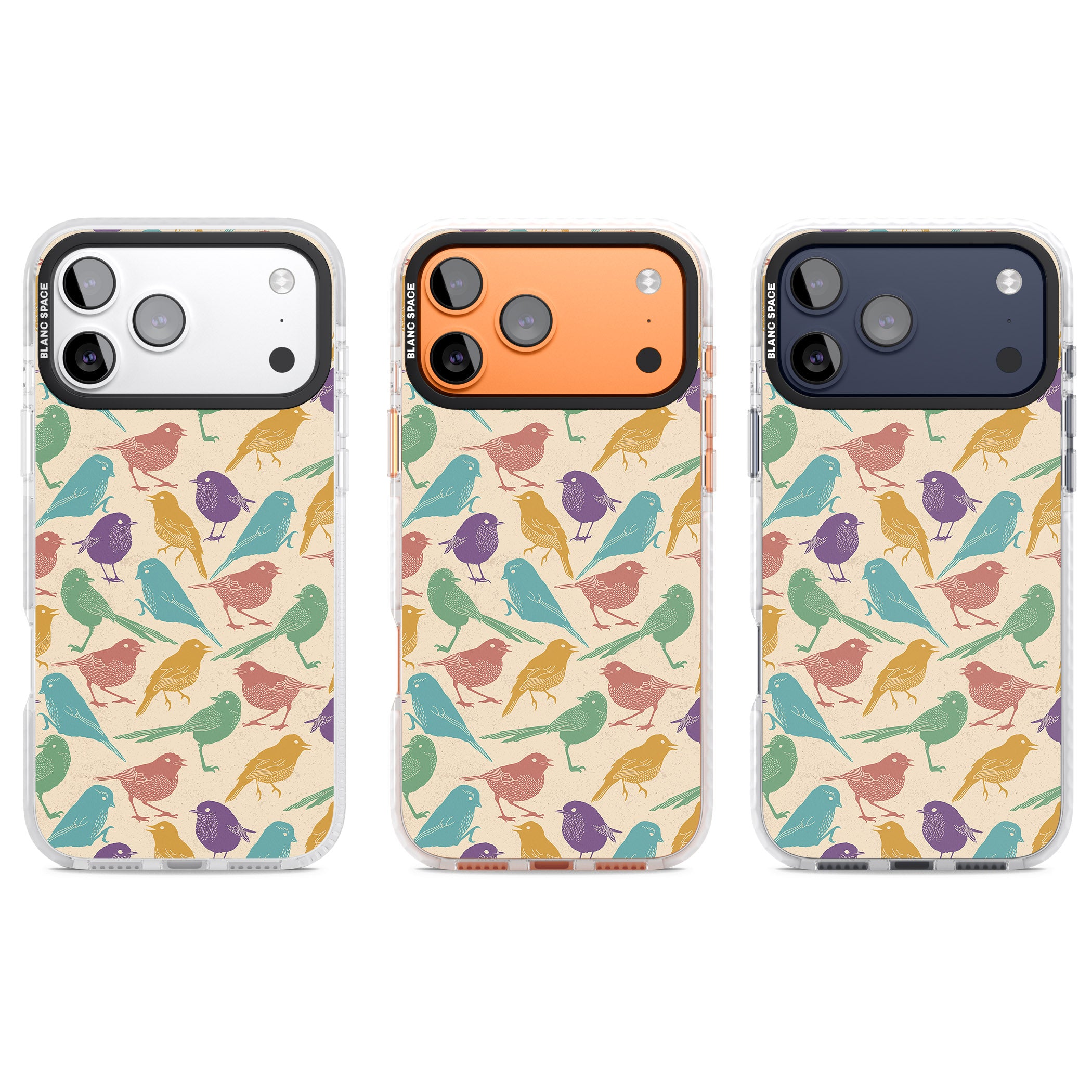 Colorful Feathered Friends iPhone 17 Pro Impact Pro Clear Phone Case APT Impact Protection