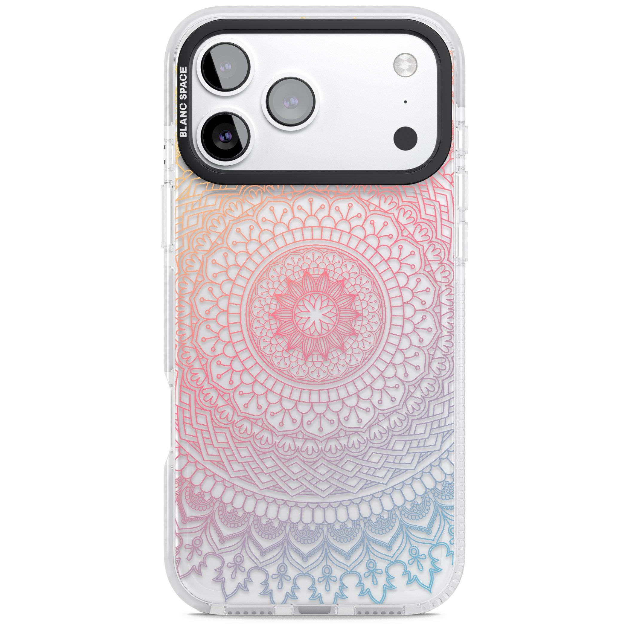 Rainbow Mandala iPhone 17 Pro Impact Clear Phone Case