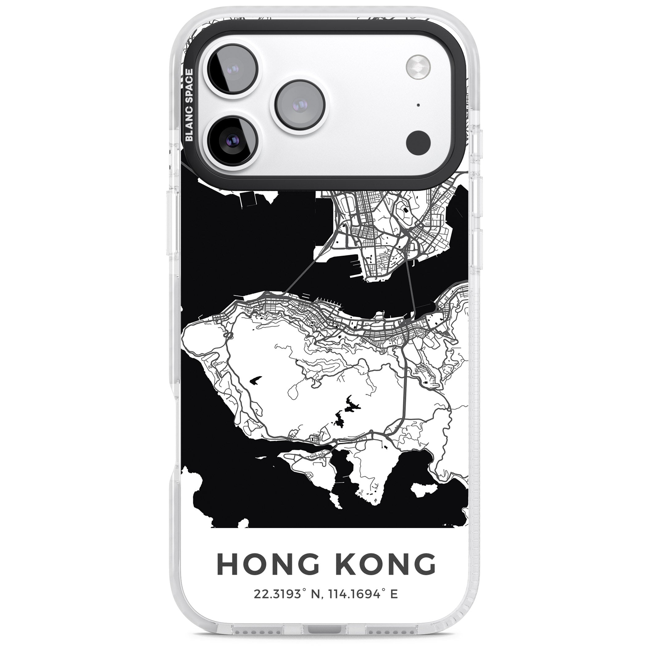 Hong Kong Map iPhone 17 Pro Impact Clear Phone Case
