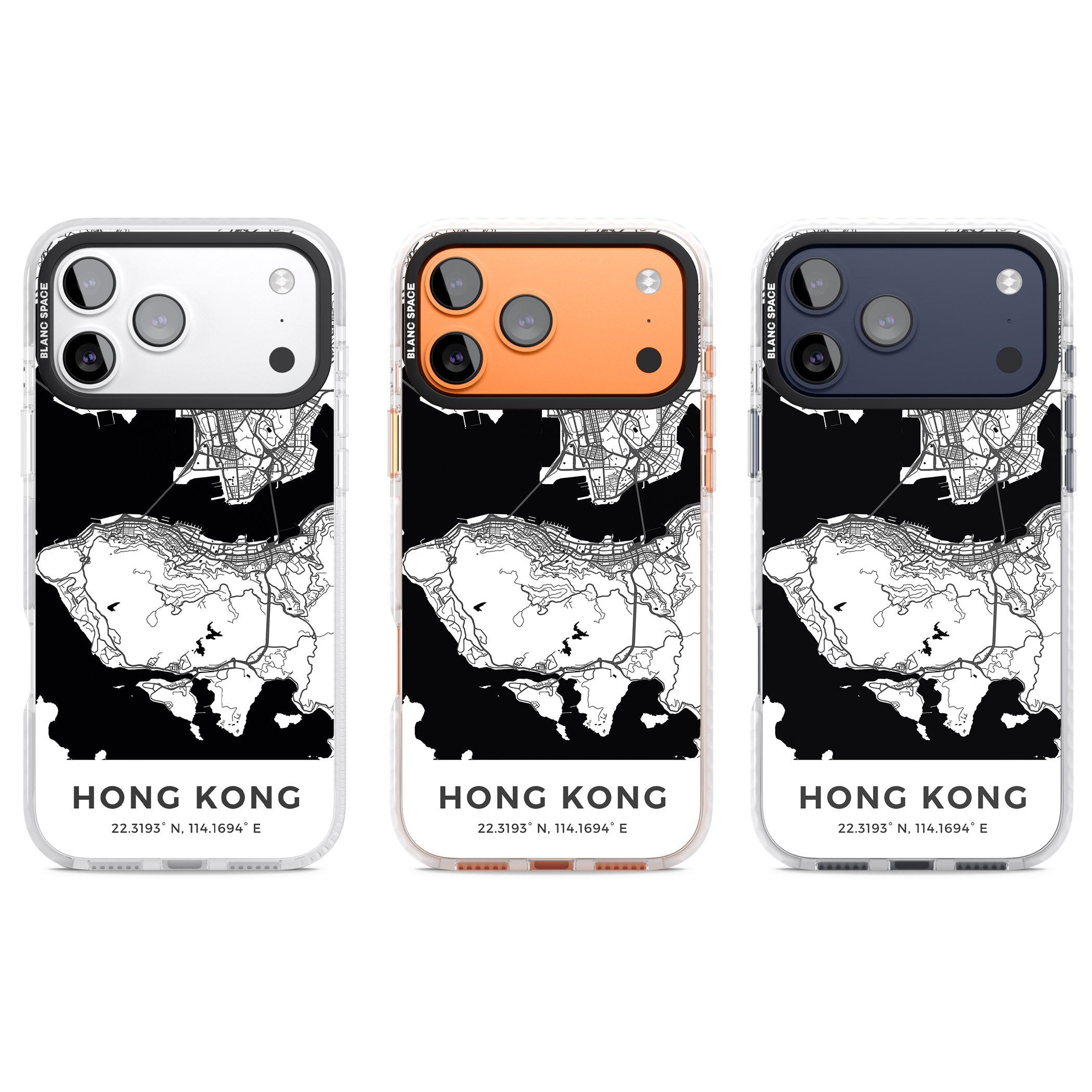 Hong Kong Map iPhone 17 Pro Impact Clear Phone Case APT Impact Protection