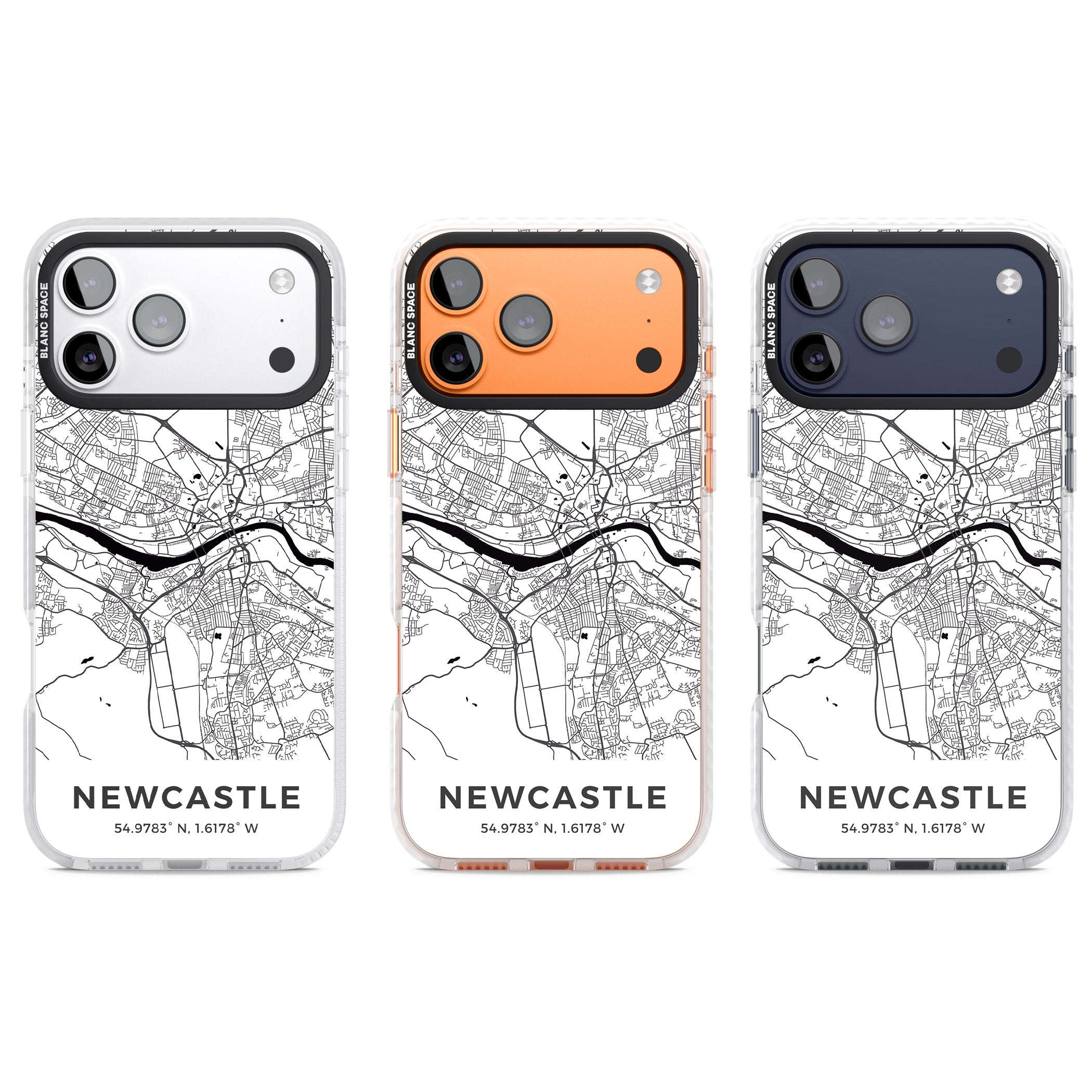 Newcastle City Map iPhone 17 Pro Impact Clear Phone Case APT Impact Protection