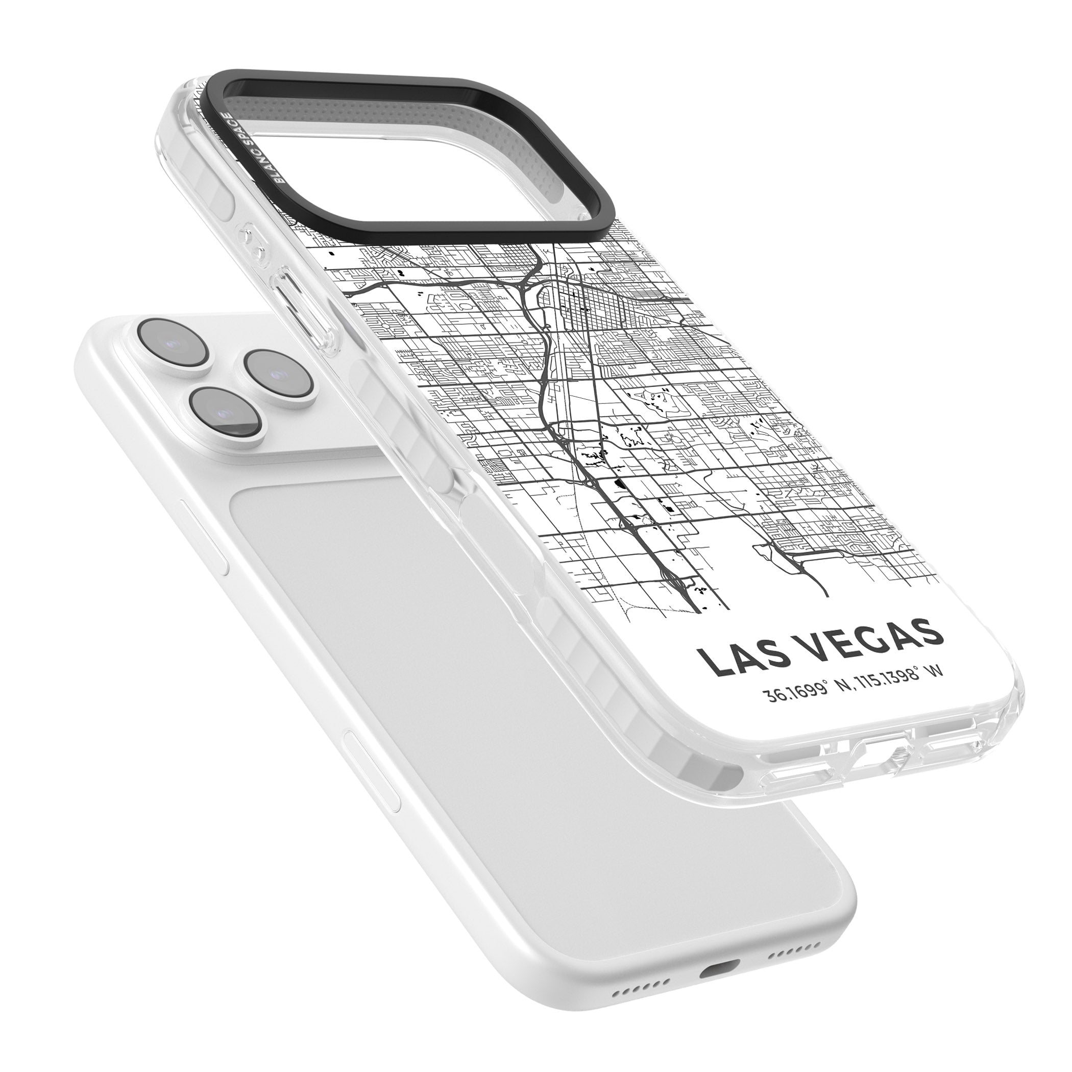 Las Vegas Map iPhone 17 Pro Impact Clear Phone Case Colours