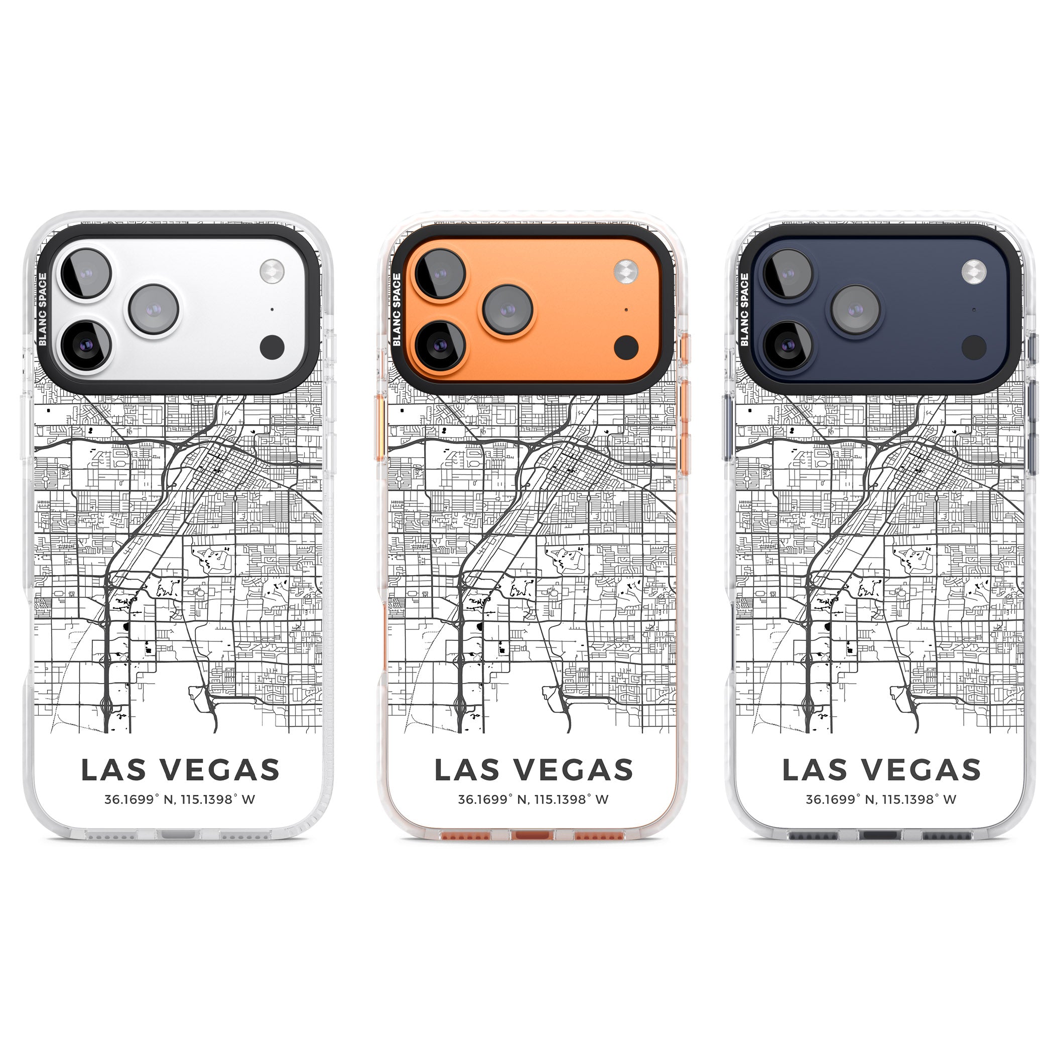 Las Vegas Map iPhone 17 Pro Impact Clear Phone Case APT Impact Protection