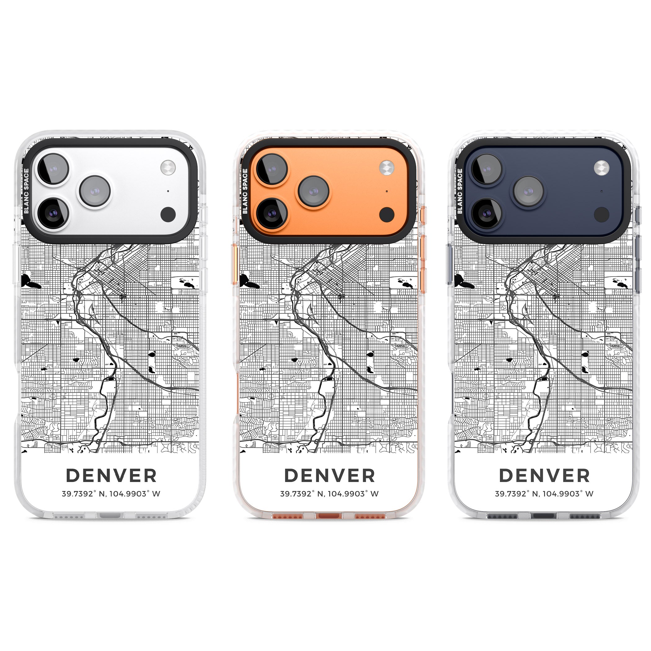 Denver Map iPhone 17 Pro Impact Clear Phone Case APT Impact Protection