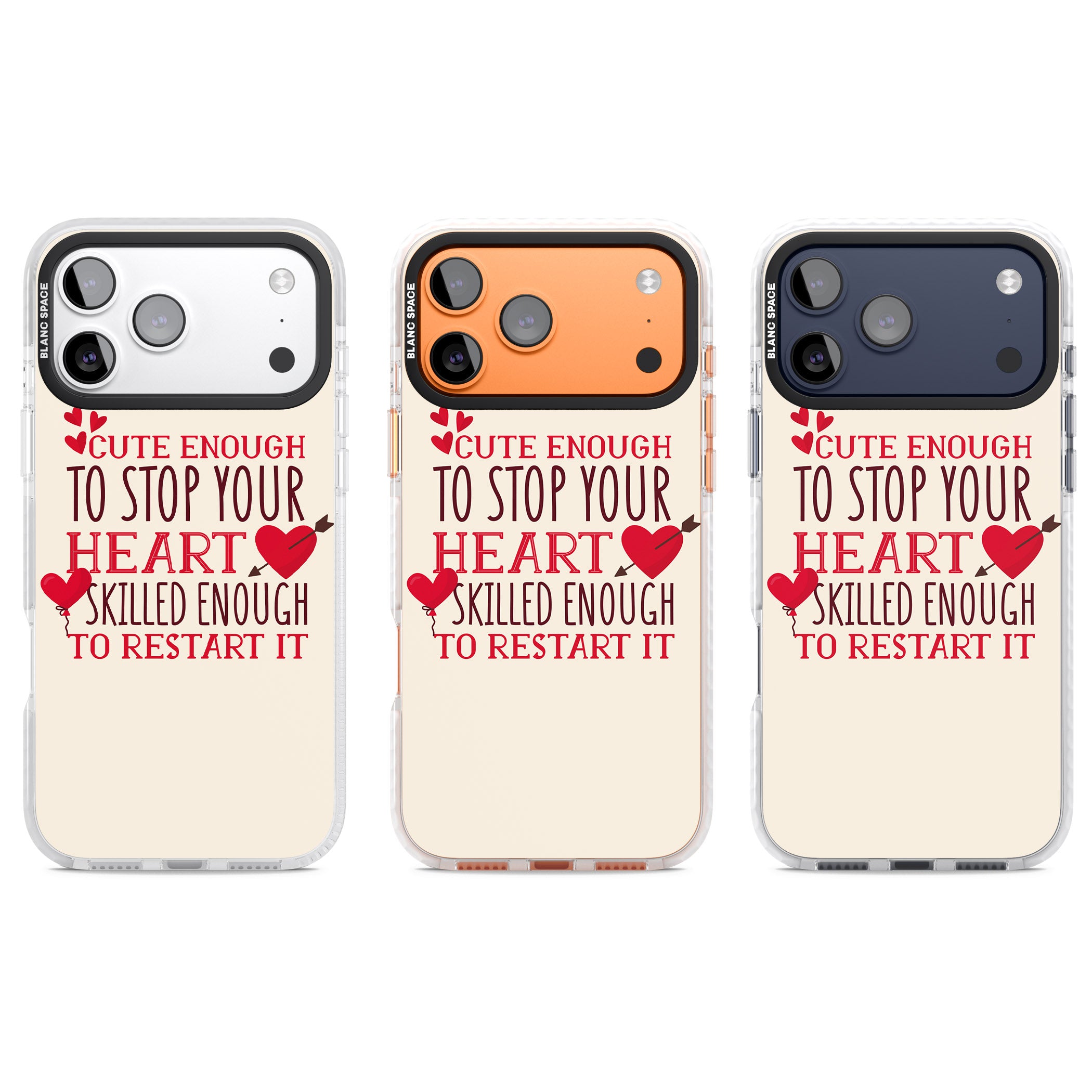 Cute Enough To Stop Your Heart iPhone 17 Pro Impact Clear Phone Case APT Impact Protection