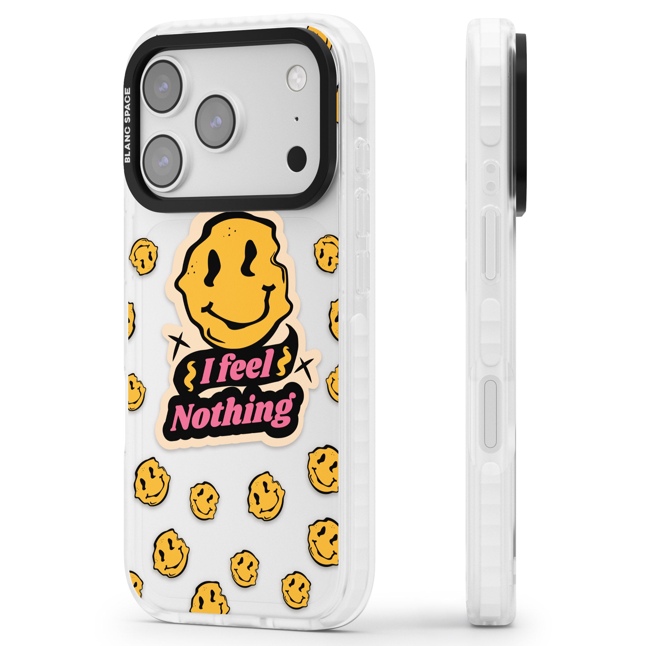 I Feel Nothing (Clear) iPhone 17 Pro Impact Clear Phone Case Side Profile