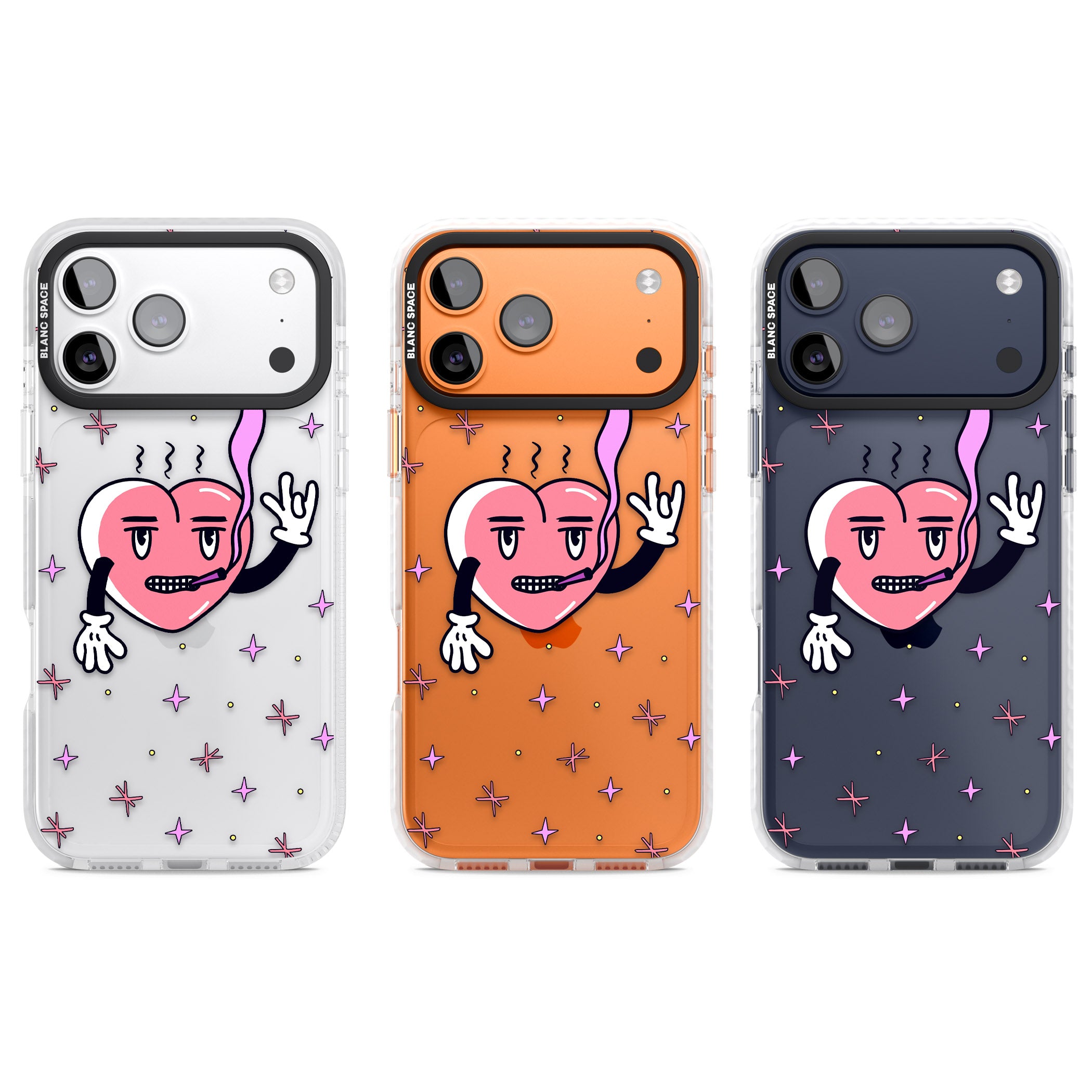 Quirky Heart iPhone 17 Pro Impact Clear Phone Case APT Impact Protection