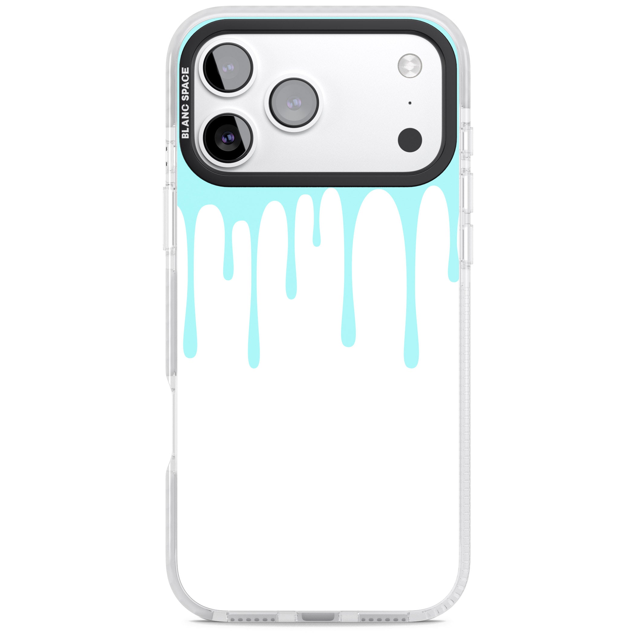 Melted Teal Drip iPhone 17 Pro Impact Clear Phone Case
