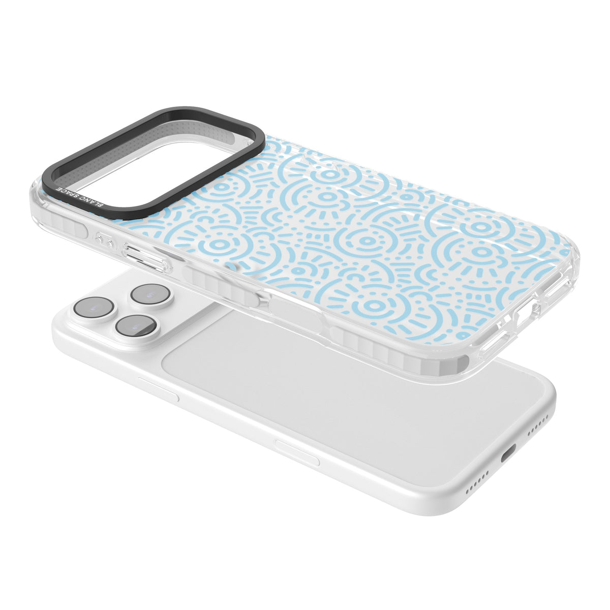 Memphis Sky iPhone 17 Pro Max Impact Clear Phone Case angled