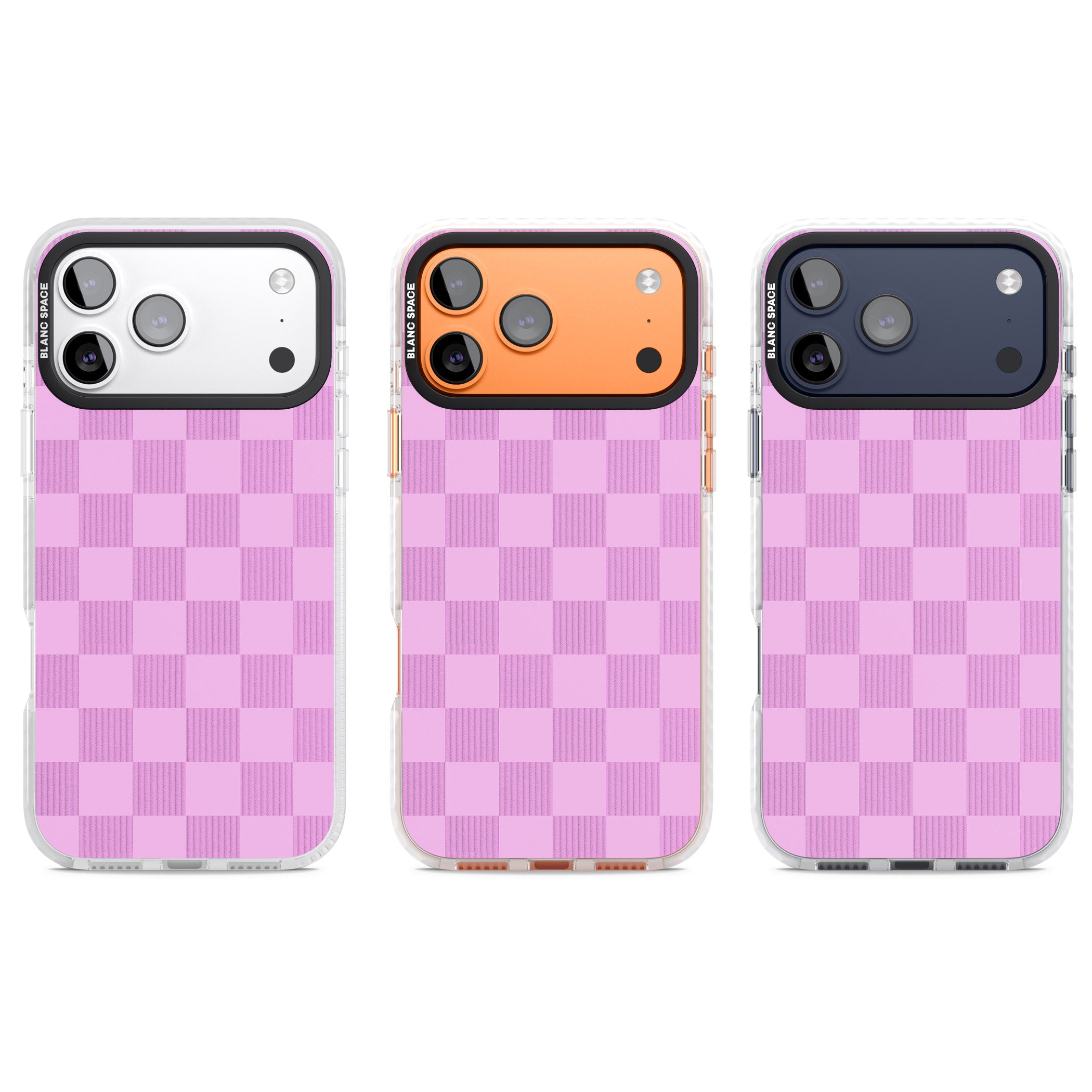 Bubblegum Checkered iPhone 17 Pro Impact Clear Phone Case APT Impact Protection